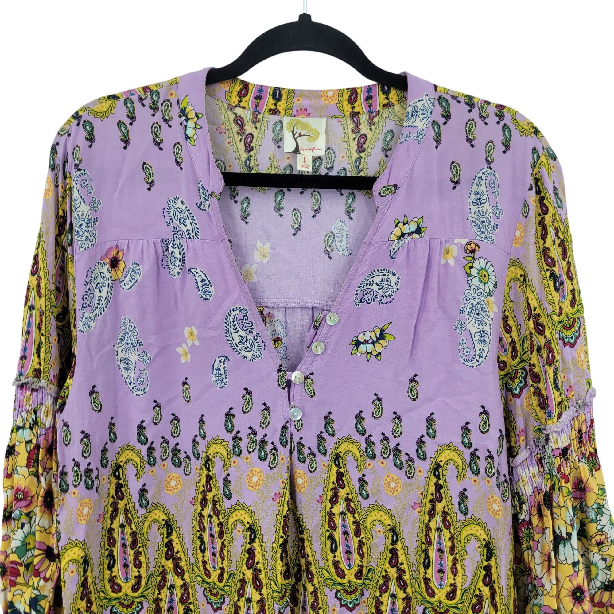 Anthropologie Anthropologie Fig & Flower Lavender Multicolor Boho Peasant Size L / US 10 / IT 46 - 5 Thumbnail