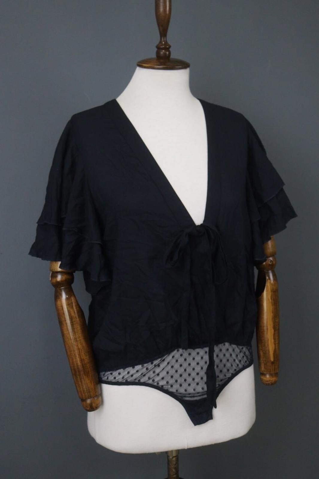 Free People Free People Navy 100%Rayon Call Me Later Bodysuit Size S Size ONE SIZE - 8 Thumbnail