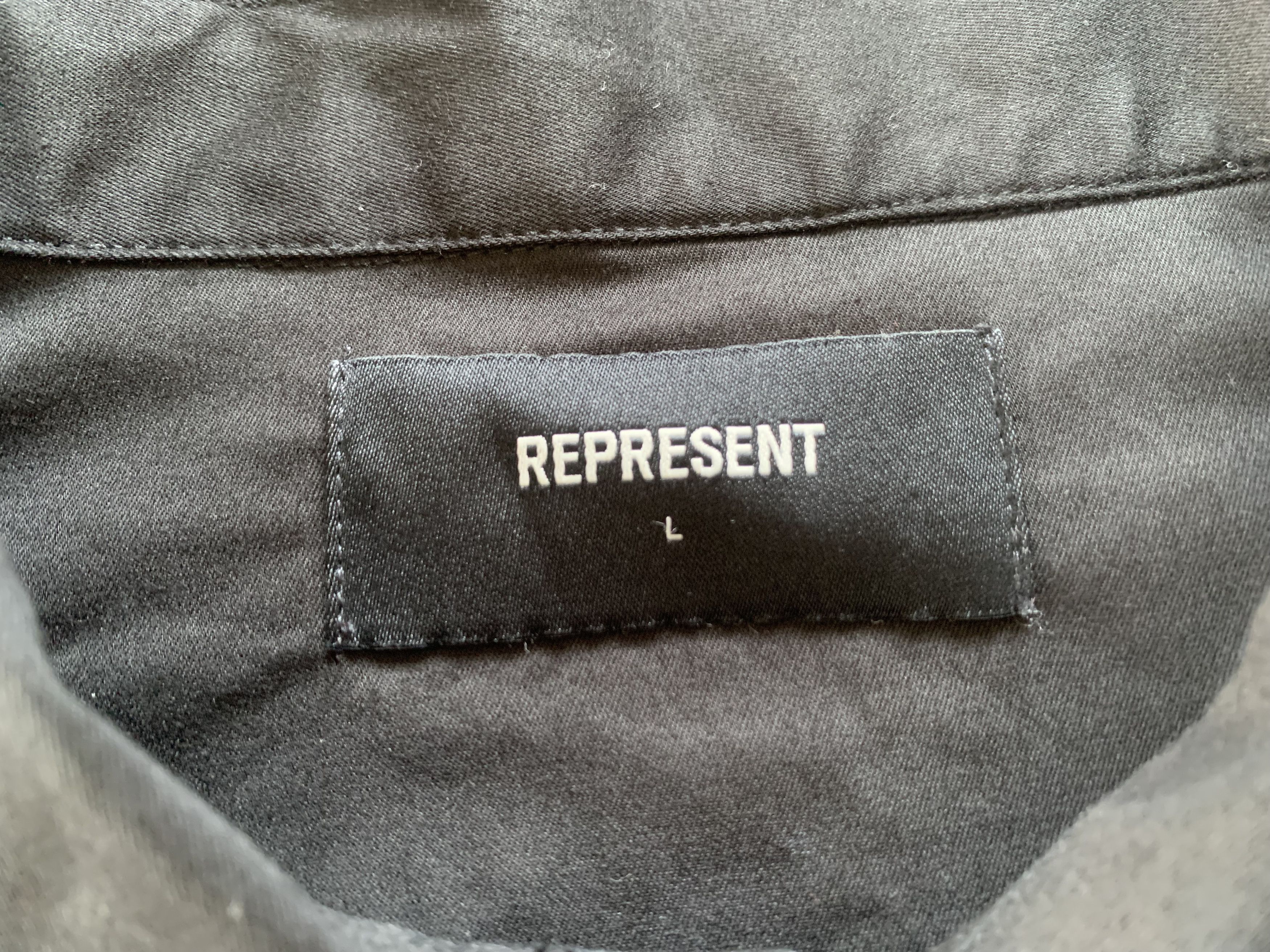 Represent Clo. Represent Patron Of The Club Black Cotton Button Up Shirt Size US L / EU 52-54 / 3 - 10 Thumbnail