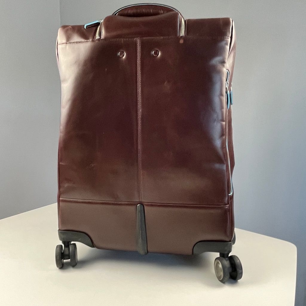 Piquadro Piquadro Leather Rolling Carry-On Cabin Suitcase Brown Size ONE SIZE - 4 Thumbnail
