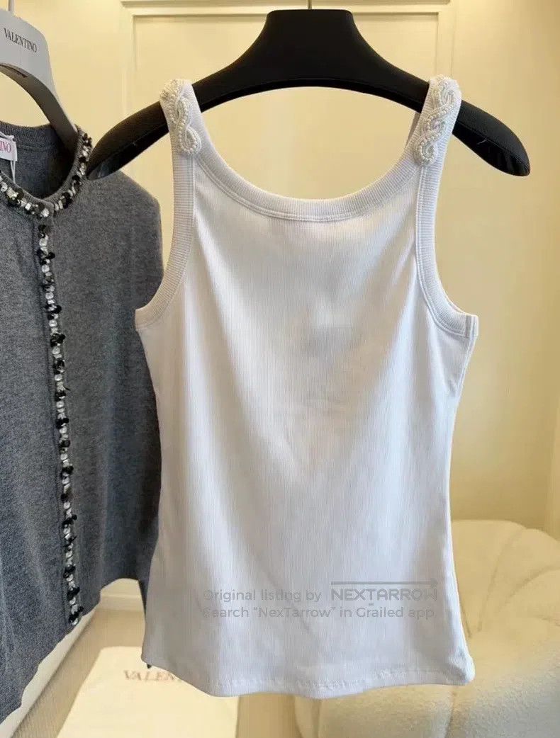 Valentino Valentino White nail bead heavy industry vest Size M / US 6-8 / IT 42-44 - 2 Thumbnail