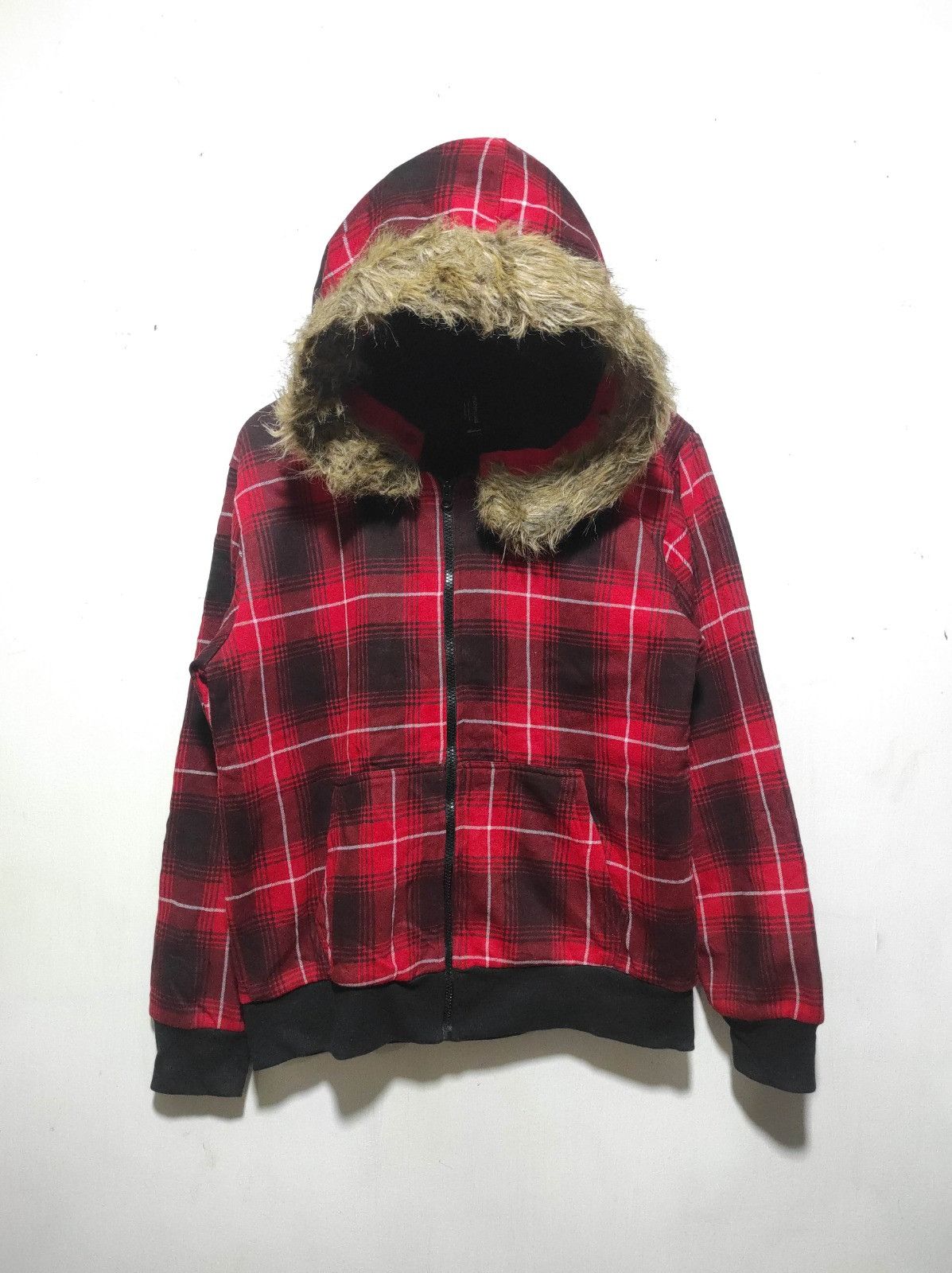 Japanese Brand Launching Pad Plaid zip fur hoodie ifsix LGB style Size US M / EU 48-50 / 2 - 2 Thumbnail
