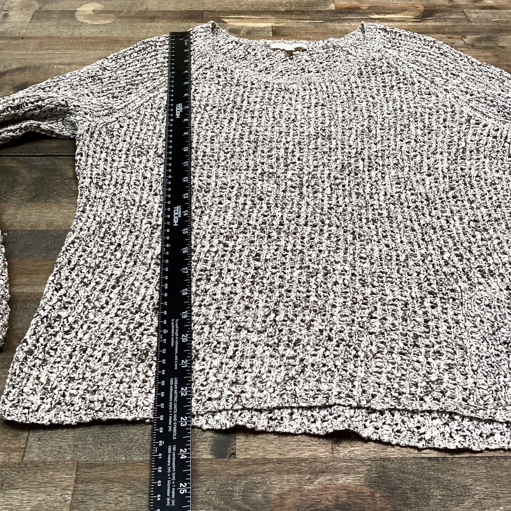 Eileen Fisher VINTAGE Eileen Fisher Sweater Women Petite L Gray 100% Cotton Loose Knit Long Sleeve Pullover with Pockets Size L / US 10 / IT 46 - 6 Thumbnail