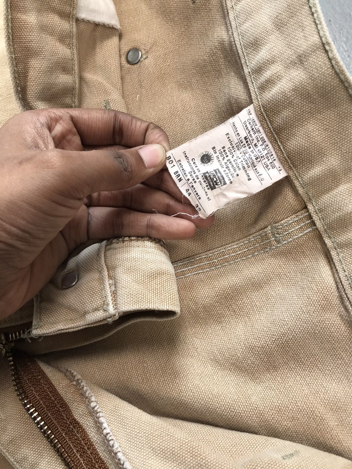 Carhartt Vintage sunfade Carhartt B01 BRN double knee workwear denim Size US 44 / EU 60 - 10 Thumbnail