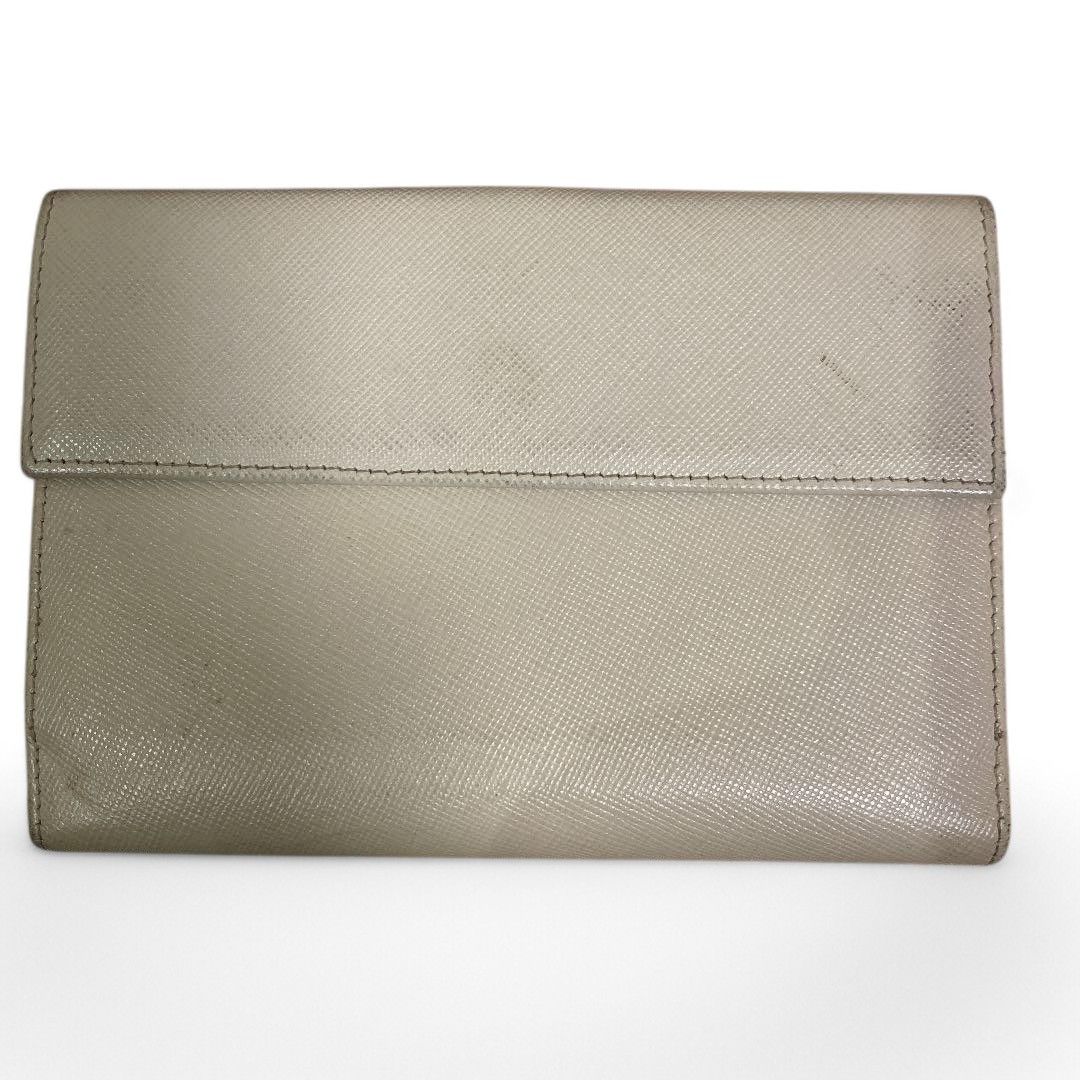 Prada Prada - Saffiano White Beige Leather Wallet Bifold Cardhold Size ONE SIZE - 2 Thumbnail