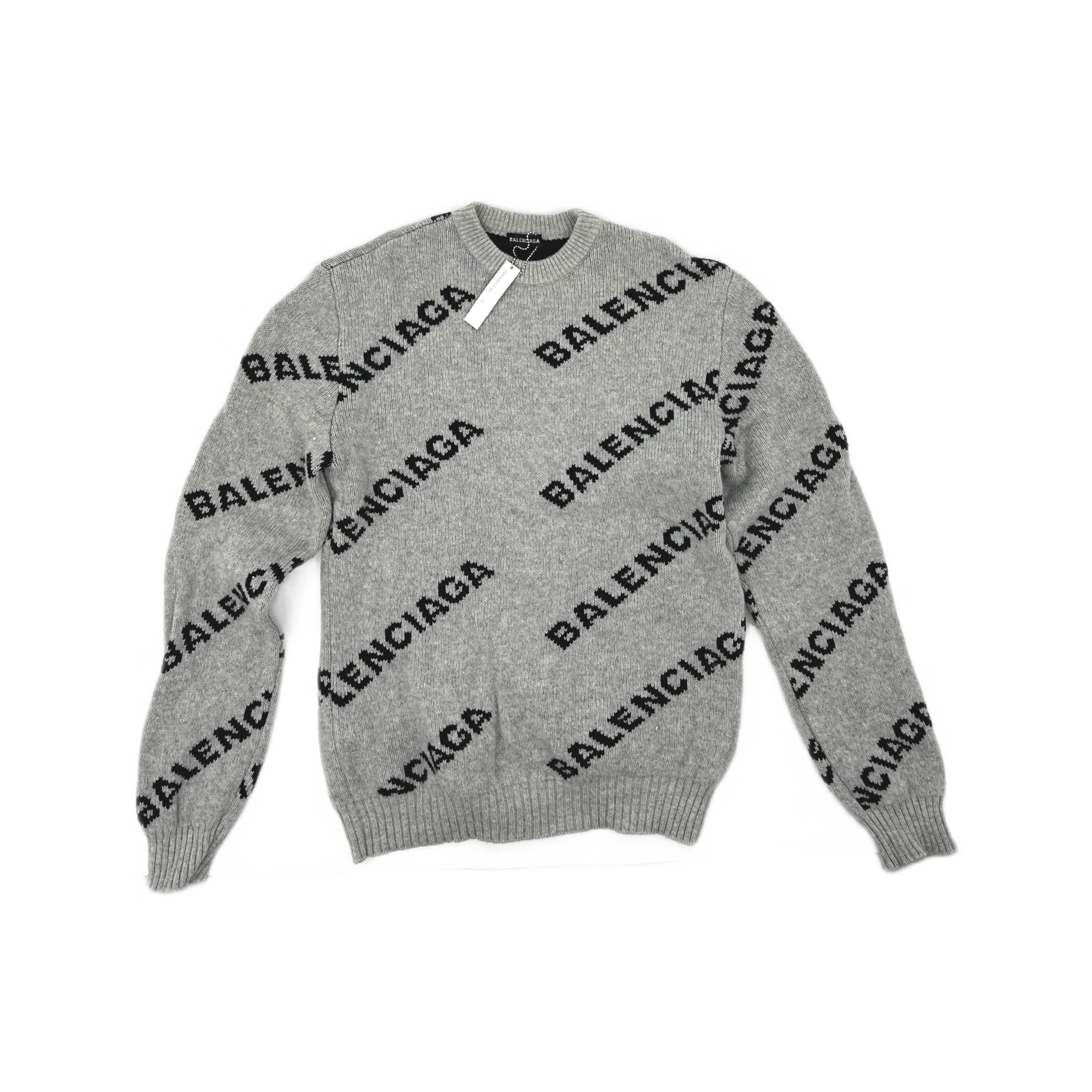Balenciaga Balenciaga All-Over Logo Sweater Size S Size US S / EU 44-46 / 1 - 1 Thumbnail