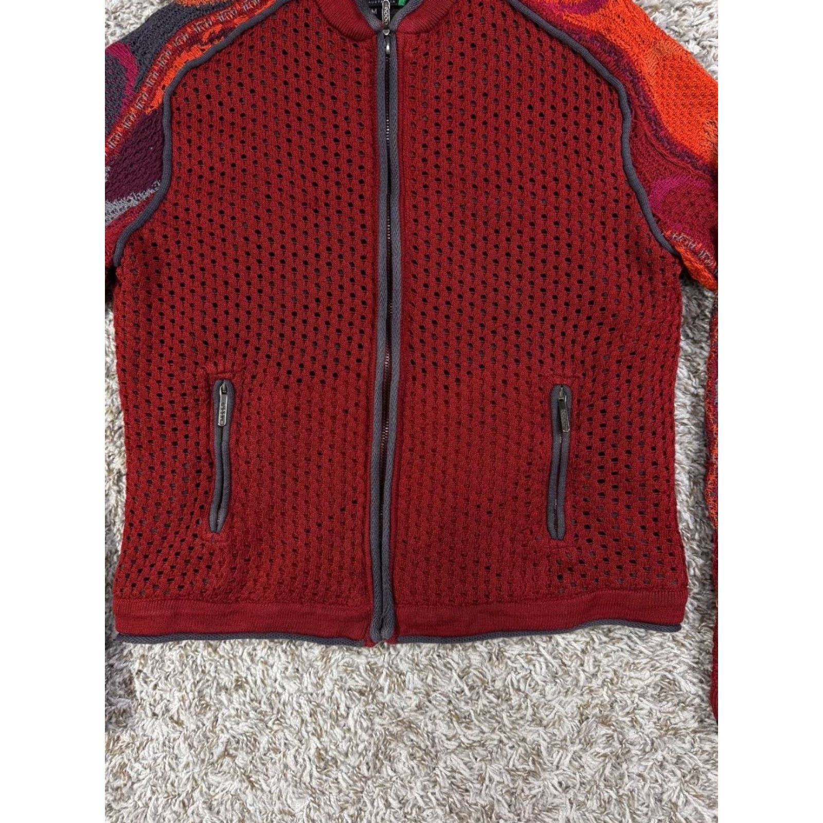 Coogi VINTAGE COOGI Sweater Full Zip Knit Women's Medium Red 3D RARE Size M / US 6-8 / IT 42-44 - 3 Thumbnail