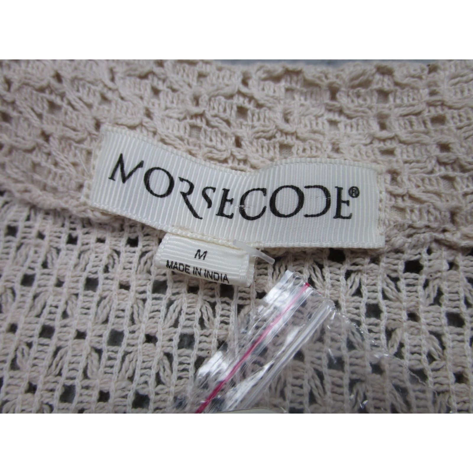 Vintage Morsecode Shirt Mens M Beige Crochet Knit Button up rockabilly indie beach boho Shirt Button-Up Vintage No? Size US M / EU 48-50 / 2 - 5 Thumbnail