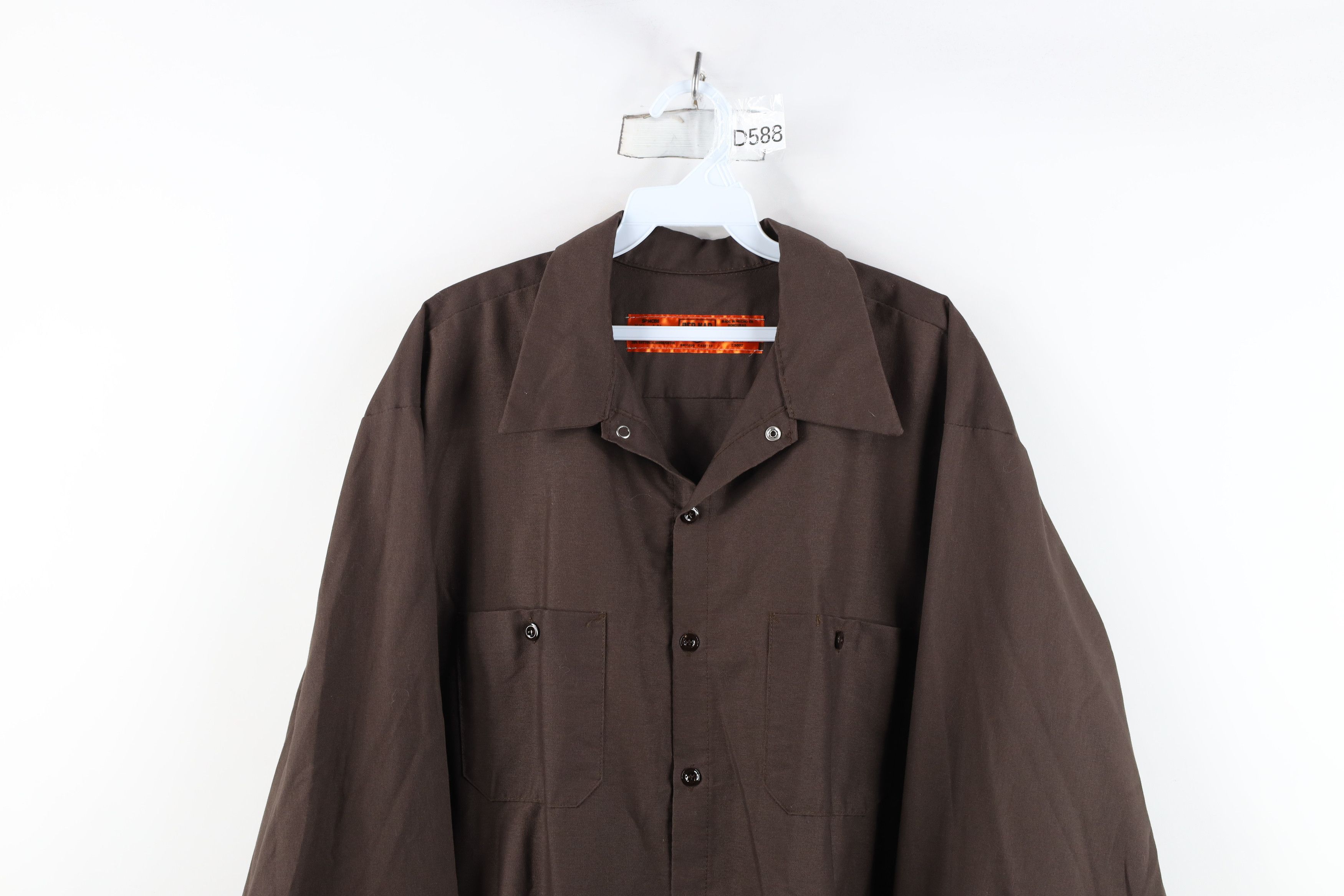 Vintage Vintage 90s Streetwear Workwear Mechanic Button Shirt Brown Size US XXL / EU 58 / 5 - 2 Thumbnail