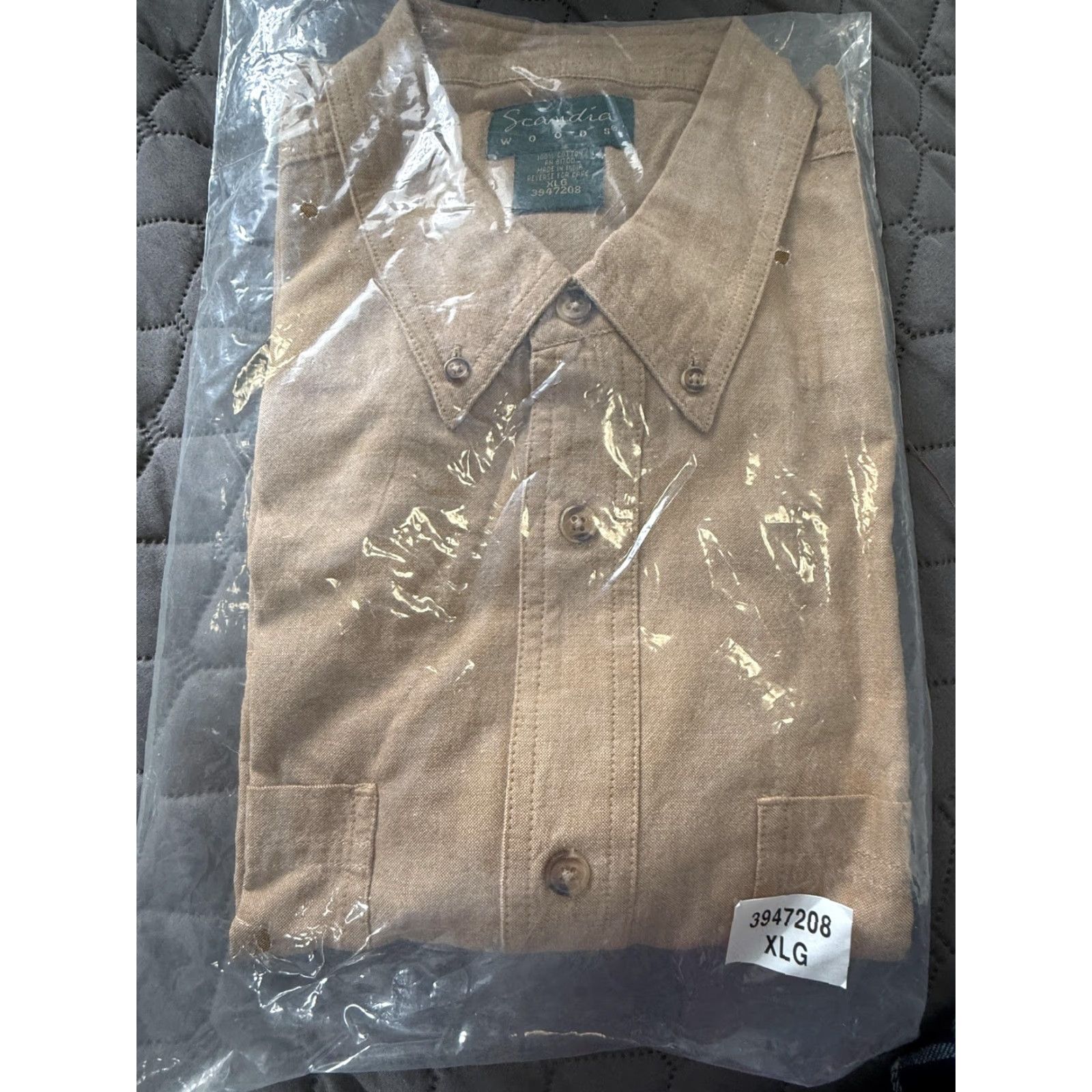 Vintage Scandia Woods Shirt Mens XL Beige 100% Cotton Button-Down Long Sleeve Casual Size US XL / EU 56 / 4 - 2 Thumbnail