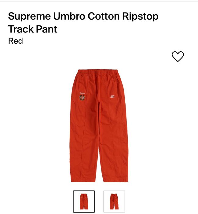 Supreme cotton ripstop track pants medium in hand | Grailed