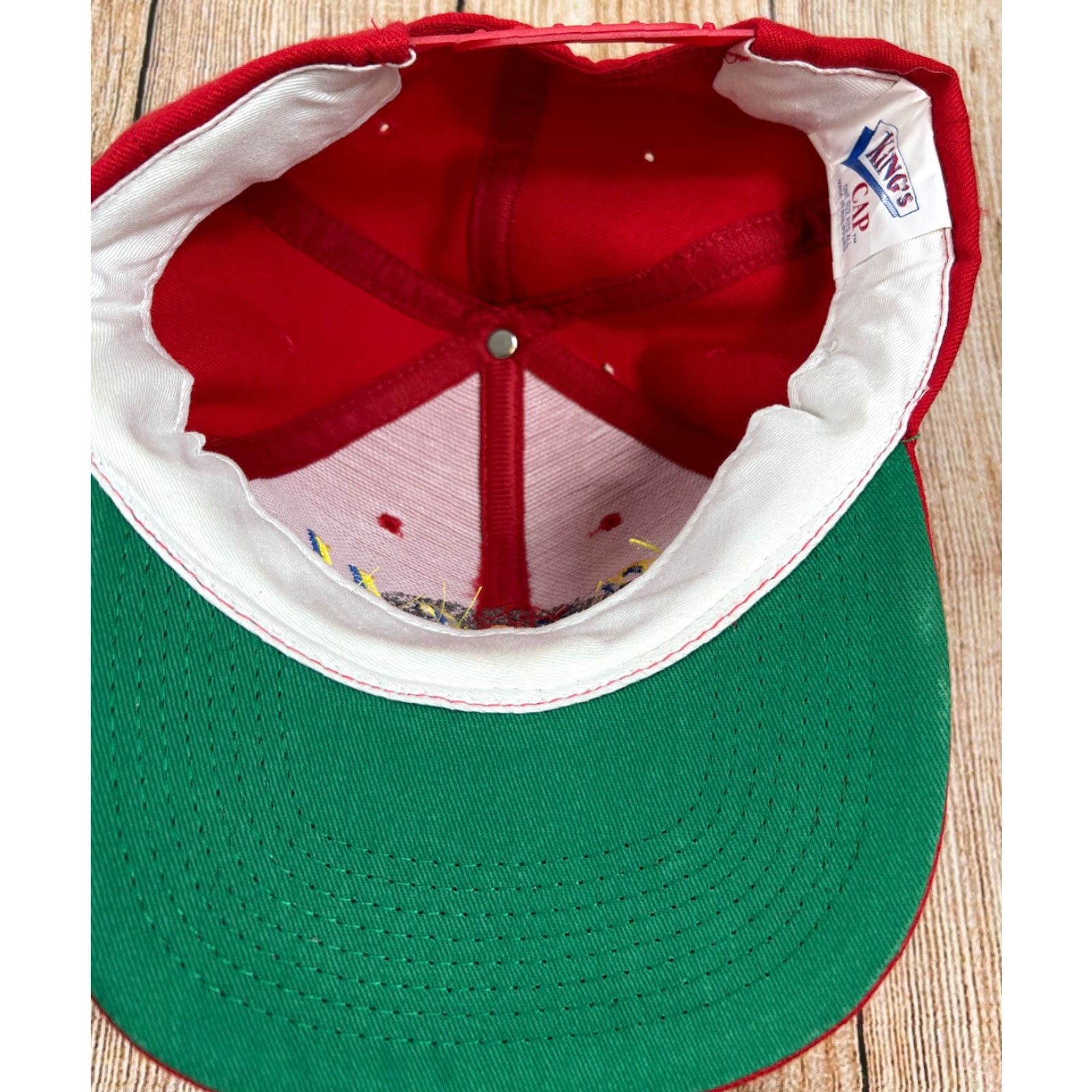 Vintage VINTAGE King Red Snapback Hat One Size Men Adjustable Canvas Televison 90s Cap King’s Cap Mens Size ONE SIZE - 4 Thumbnail