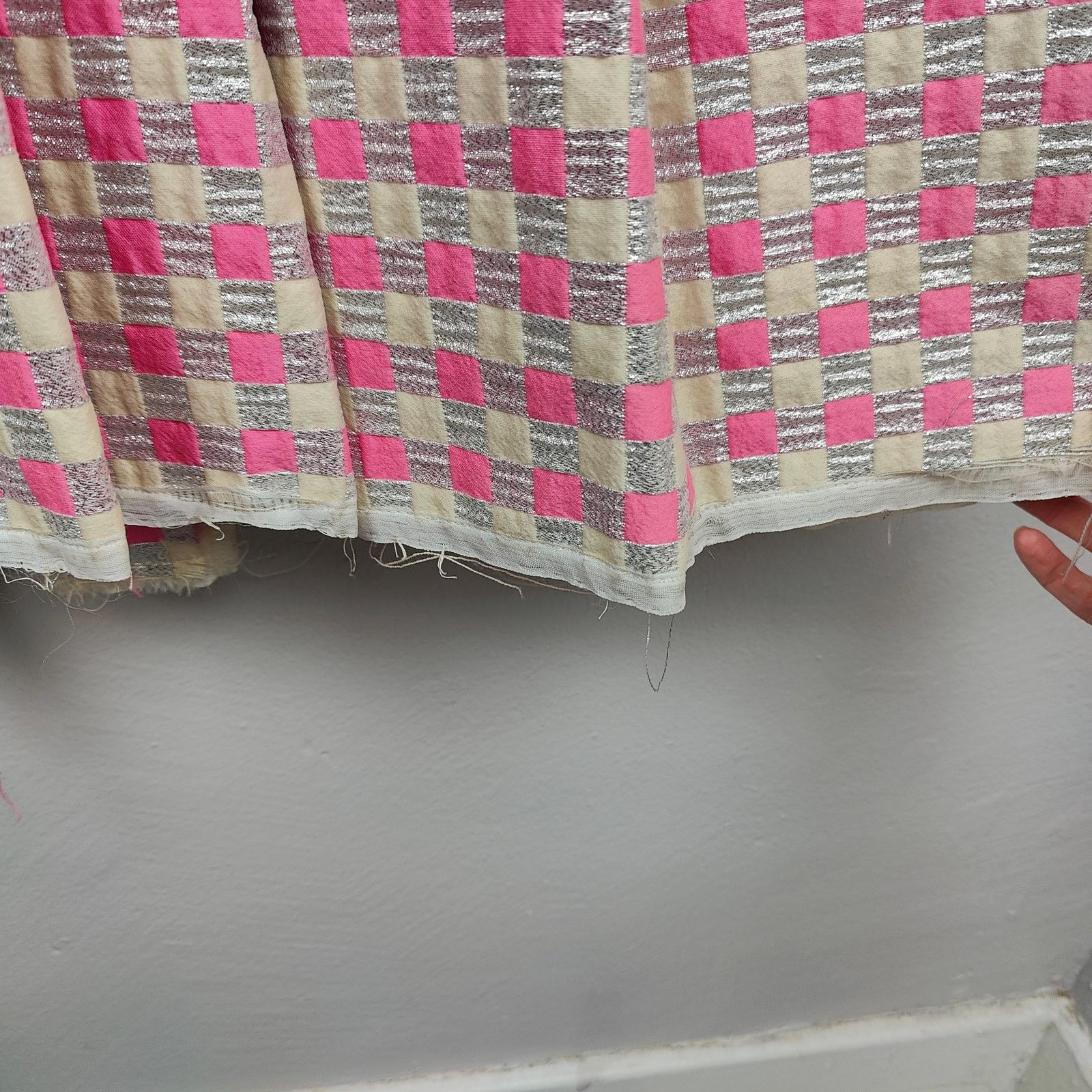 Other Vintage 60s Kiki Hart Dress Womens 8 Pink Silver Check Size M / US 6-8 / IT 42-44 - 6 Thumbnail