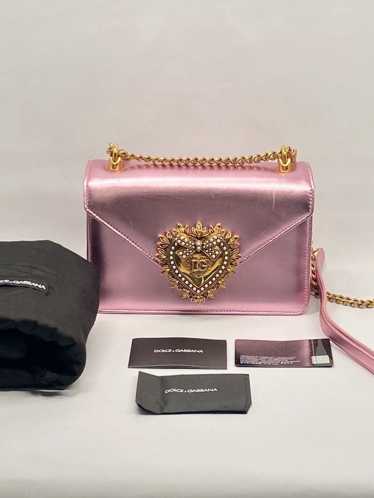 Dolce & Gabbana Dolce & Gabbana Devotion metallic leather shoulder bag Size ONE SIZE - 1 Thumbnail