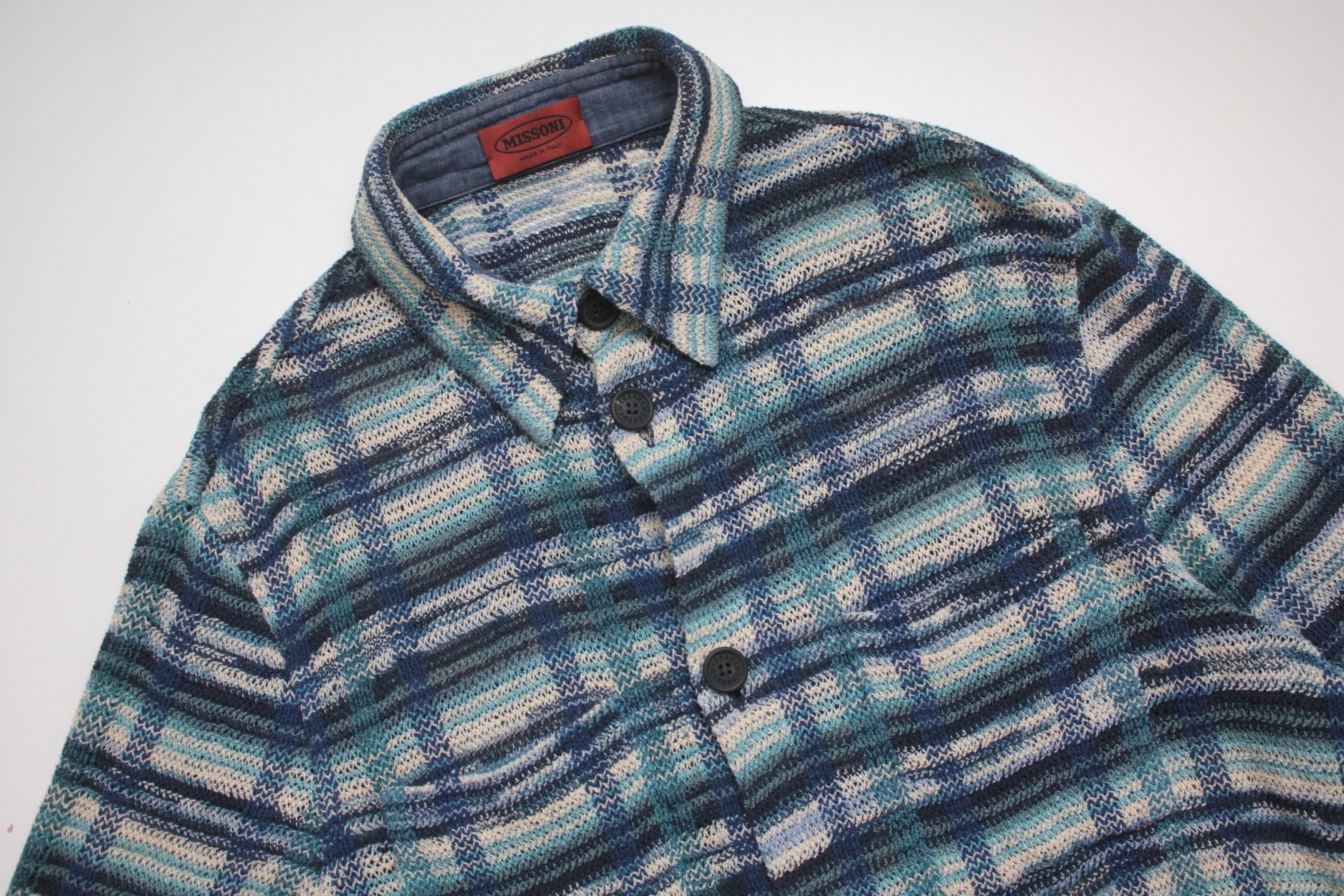 Missoni Missoni Blue Knitted Shirt Men's 48 Size US M / EU 48-50 / 2 - 3 Thumbnail