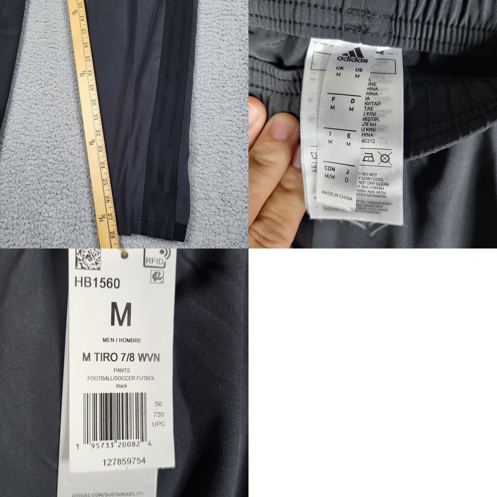 Adidas ADIDAS men's black Football soccer pantalon STANDARD LENGTH pants M NEW Size US 31 - 8 Thumbnail