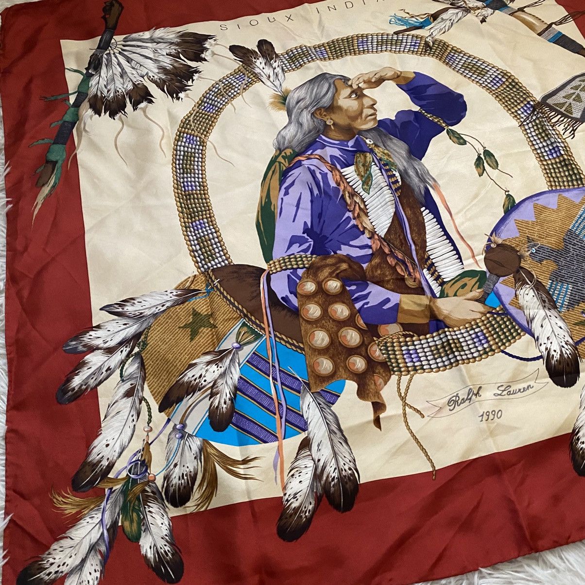 Ralph Lauren × Vintage Vintage Ralph Lauren Handchief Neckchief Bandana Sioux India Size ONE SIZE - 5 Thumbnail