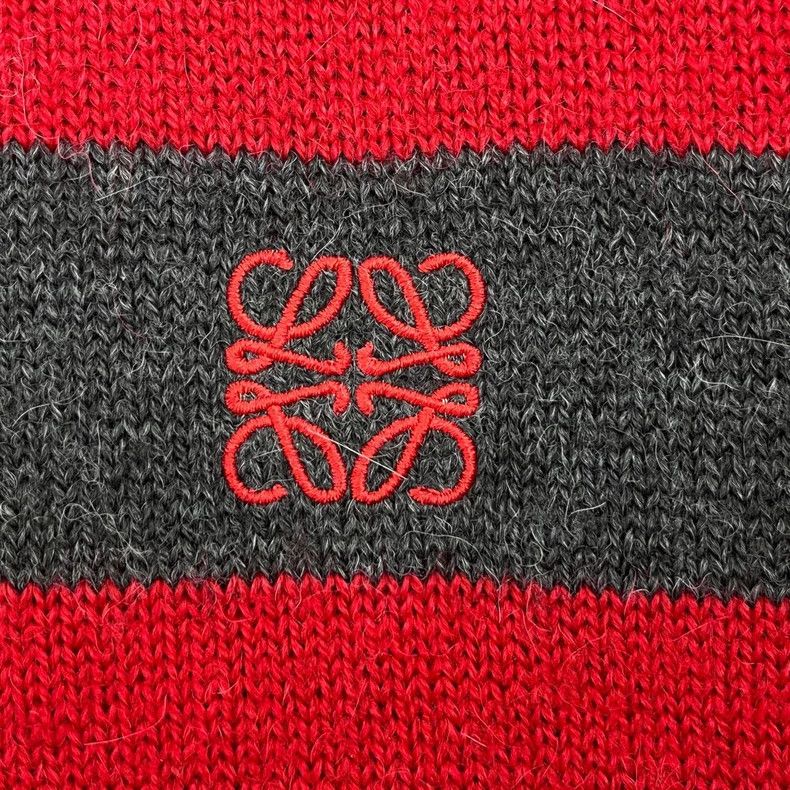 Loewe loewe Classic embroidered sweater with red and gray stripes Size US M / EU 48-50 / 2 - 8 Thumbnail