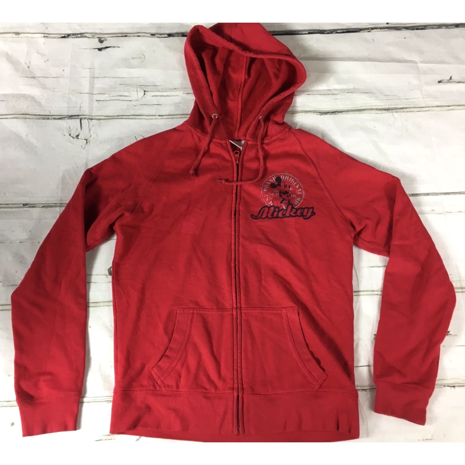 Disney VINTAGE Disney Mickey Mouse Juniors Hoodie Sweatshirt Sz L 11/13 Red Womens Mens Girls Boys EUC Size L / US 10 / IT 46 - 3 Thumbnail