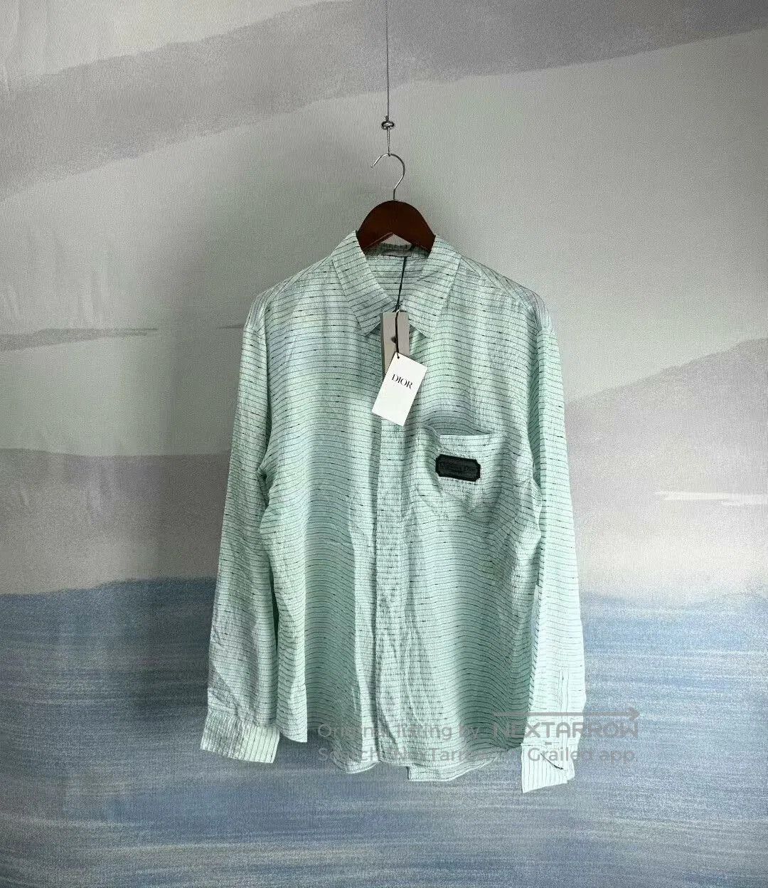 Dior dior mint green silk shirt with label. Size US L / EU 52-54 / 3 - 1 Thumbnail
