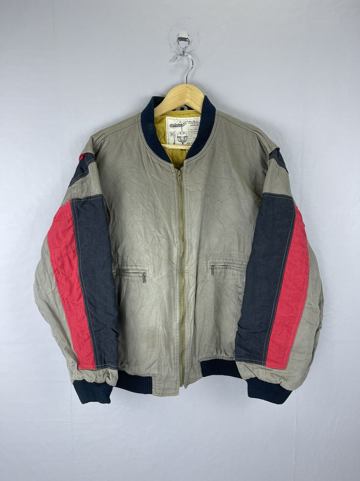 Vintage BAY LEAF Color Block Multpocket Zipper Jacket