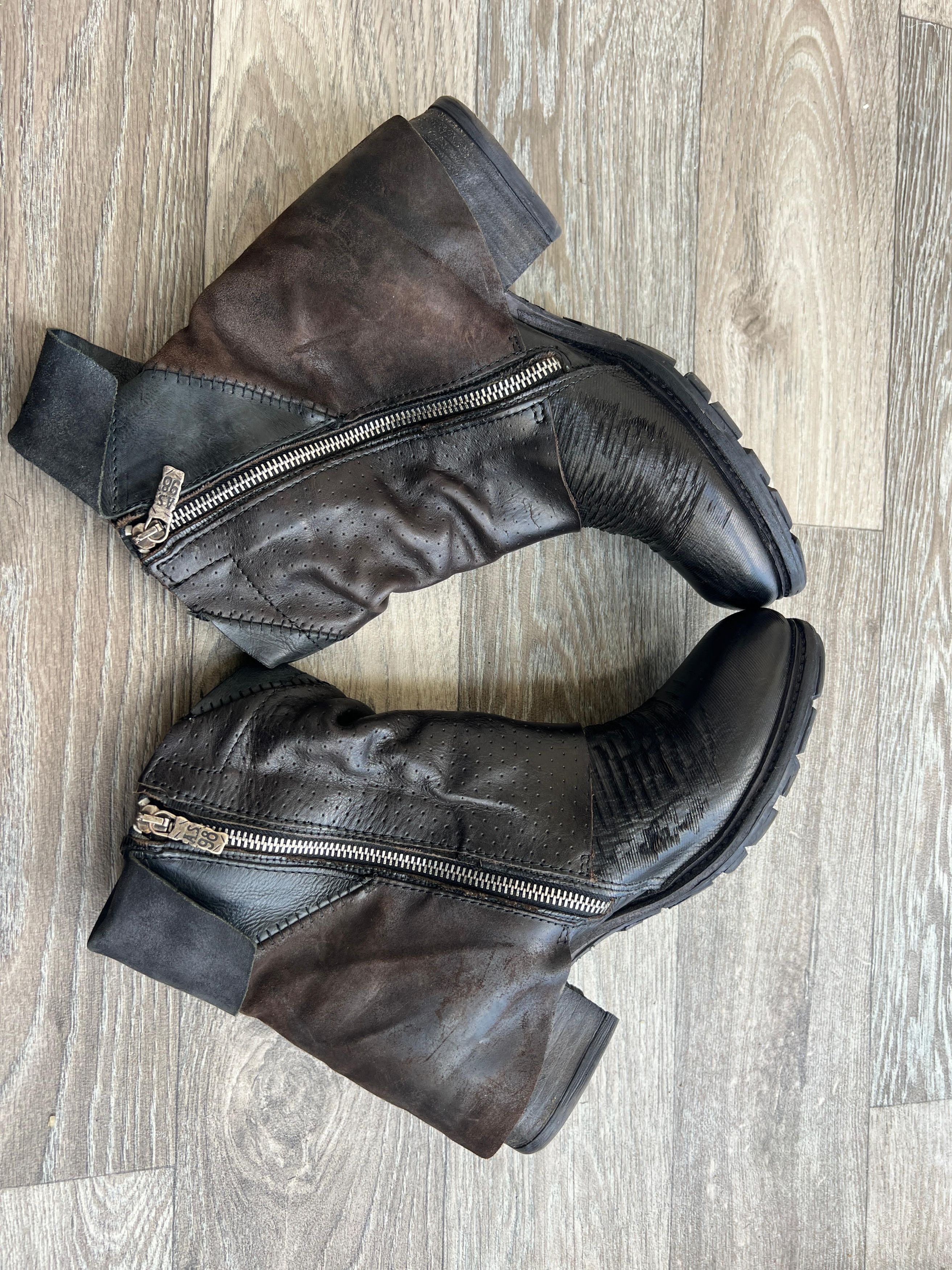 A.S.98 A.S.98 Black Leather Boots Sz 40 Size US 10 / IT 40 - 1 Thumbnail