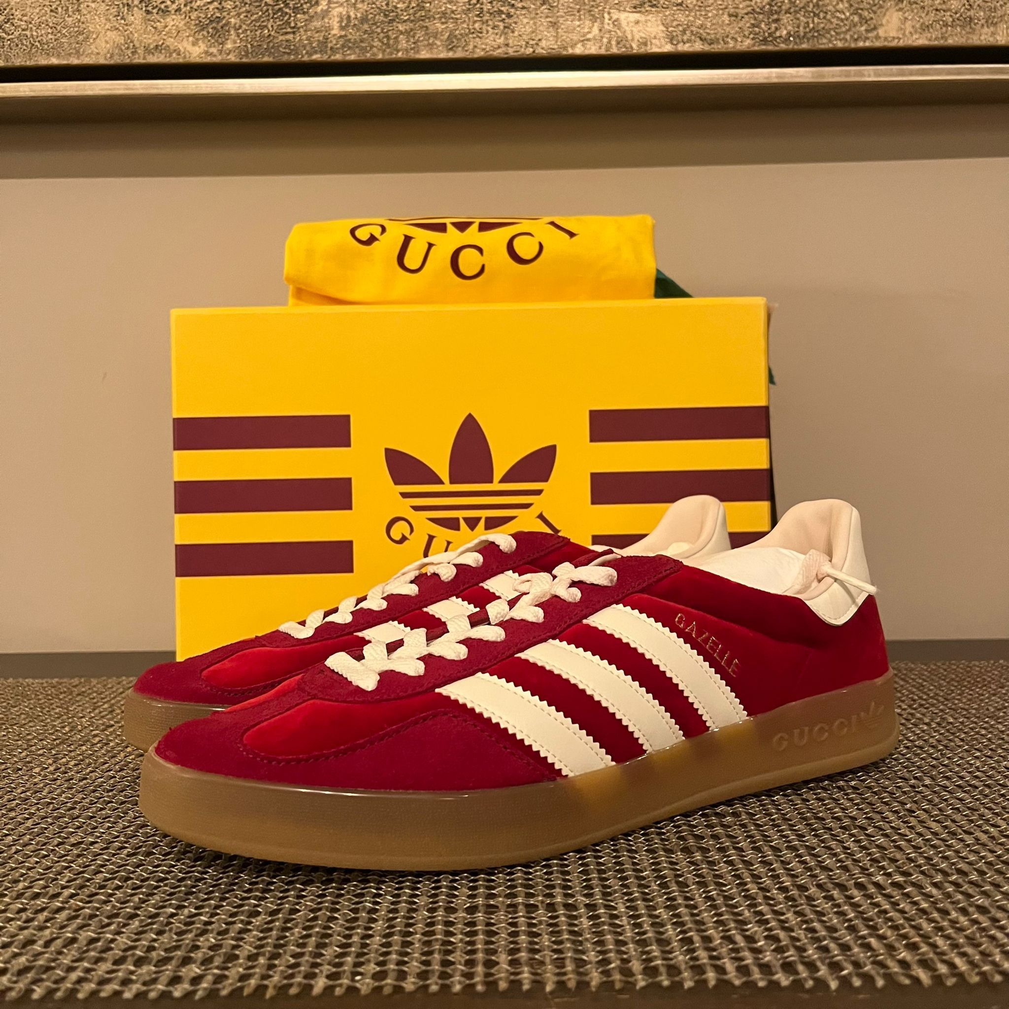 Adidas Gazelle Low Top Sneakers in Red / White | Grailed