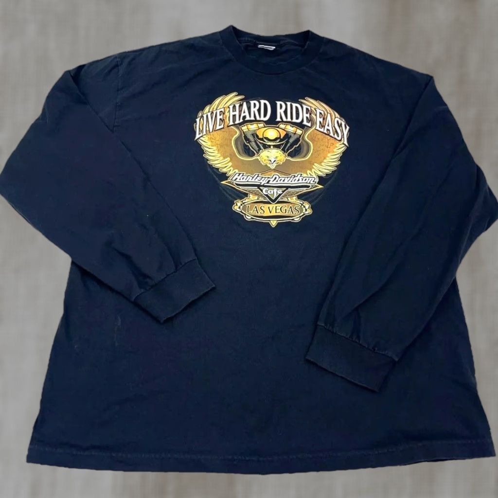Harley Davidson Harley-Davidson Shirt Men XXL Black Long Sleeve Tee Motorcycle Screaming Eagle Size US XXL / EU 58 / 5 - 1 Thumbnail