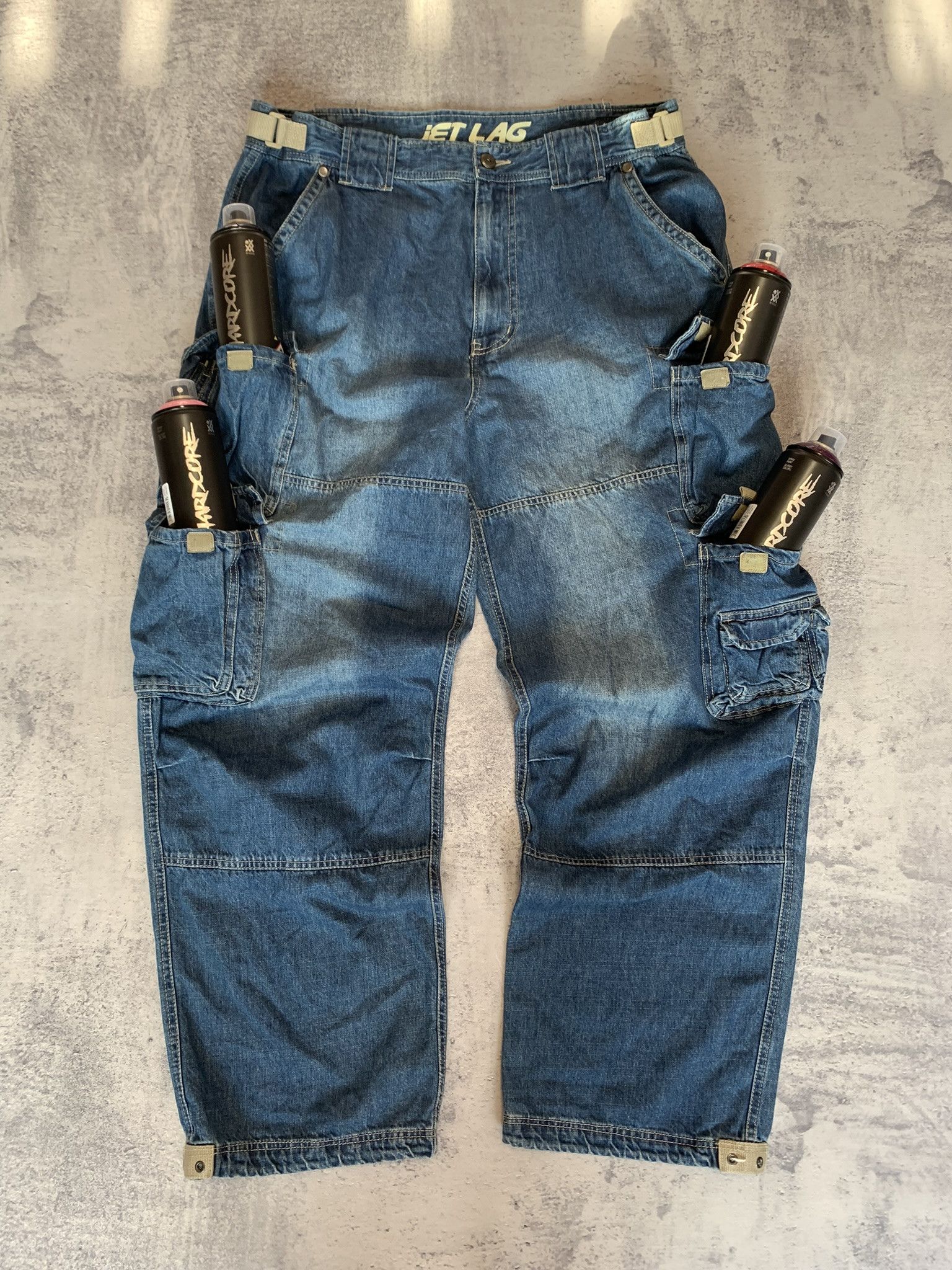 Jet Lag Vintage Y2K Jet Lag NYC Baggy Rare Cargo Pants Size XL Size US 36 / EU 52 - 1 Thumbnail