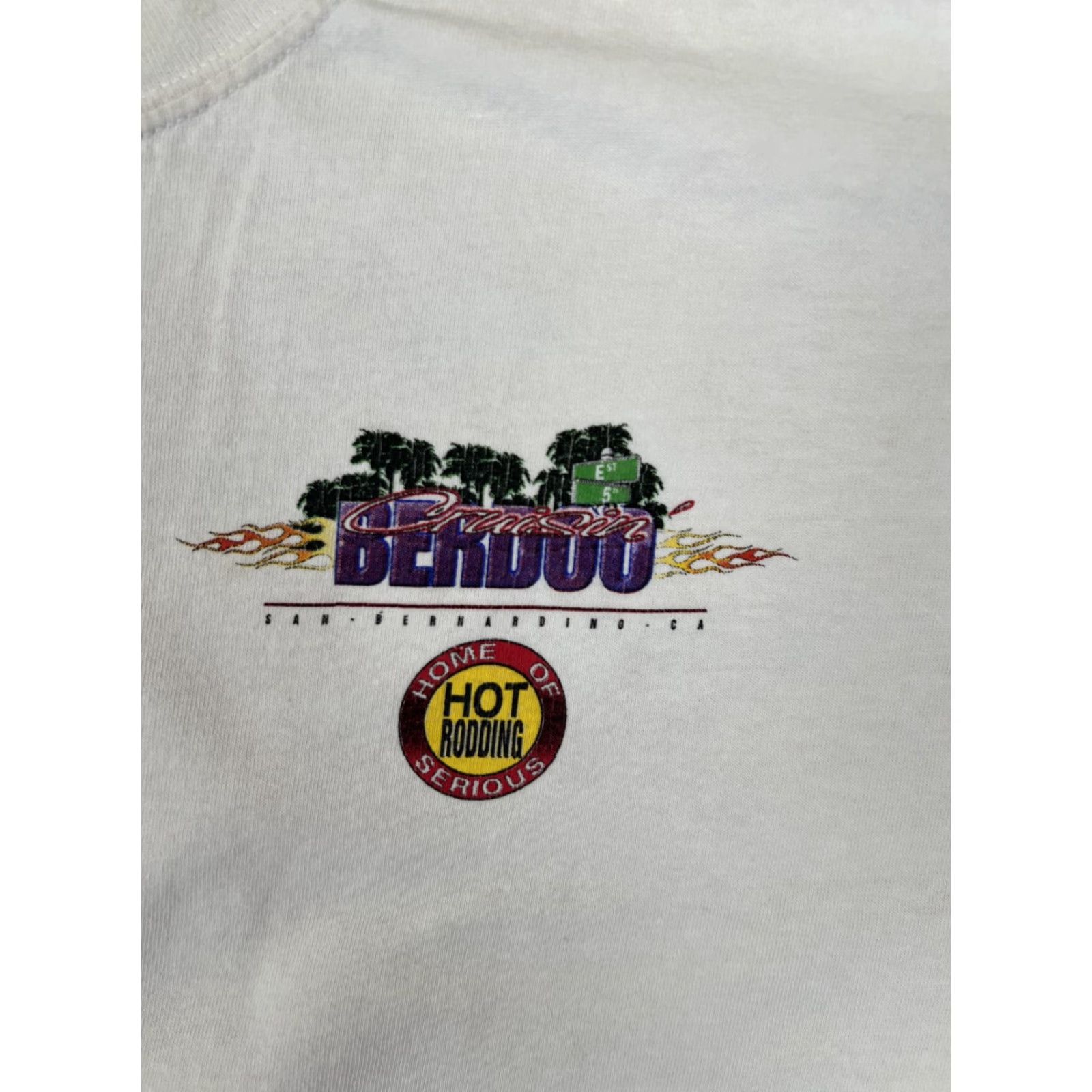 Gildan VINTAGE Route 66 Cruisin' Berdoo T-Shirt Mens XL White Hot Rod Cars San Bernardino CA Size US XL / EU 56 / 4 - 3 Thumbnail