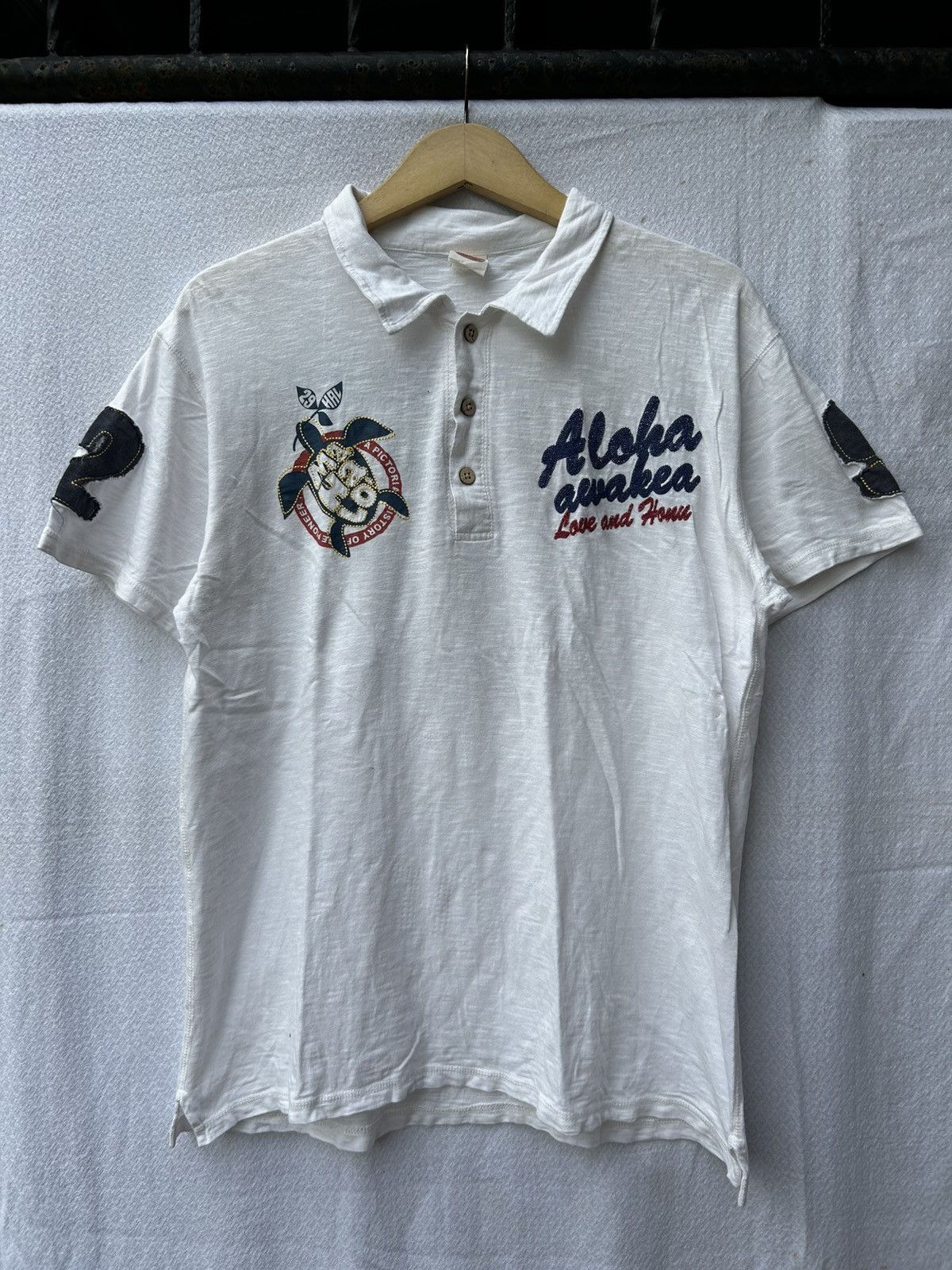 If Six Was Nine × Japanese Brand × Le Grande Bleu (L.G.B.) Aloha Style Poem Polo Shirt Size US L / EU 52-54 / 3 - 1 Thumbnail
