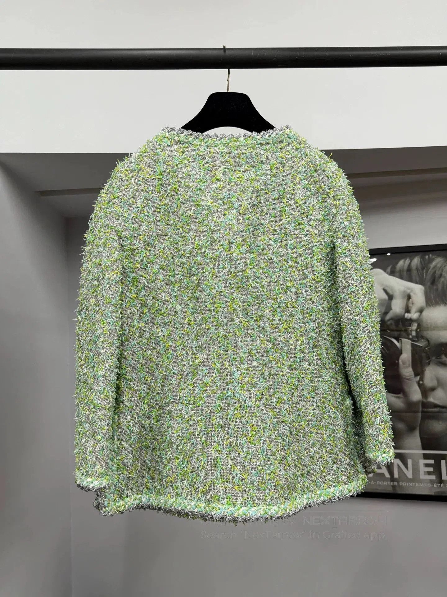 Chanel Chanel Green Silver Trim Four-Pocket Coat. Size US M / EU 48-50 / 2 - 3 Thumbnail