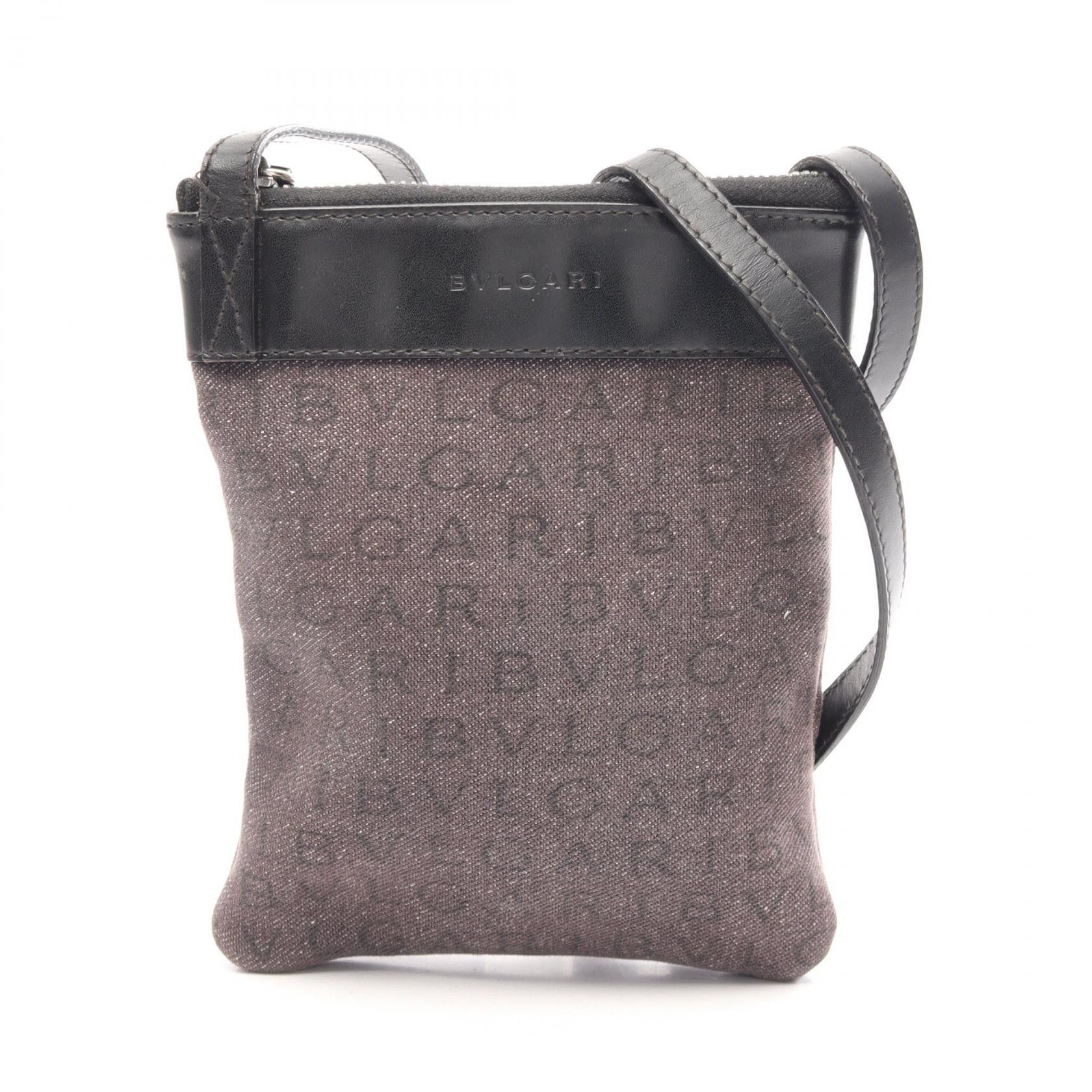 Bvlgari Bvlgari Bvlgari Logo Mania Canvas Leather Shoulder Bag Leather Shoulder Bag DUTY FREE for USA Size ONE SIZE - 1 Thumbnail