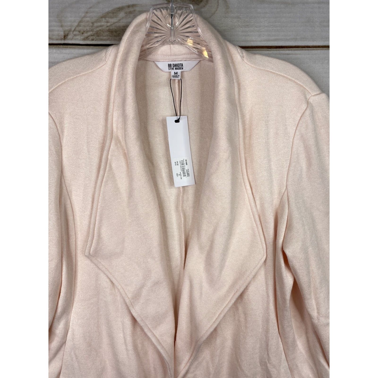 BB Dakota BB Dakota Cardigan Womens M Pink Open Front Knit Wool Blend NWT Size M / US 6-8 / IT 42-44 - 2 Thumbnail