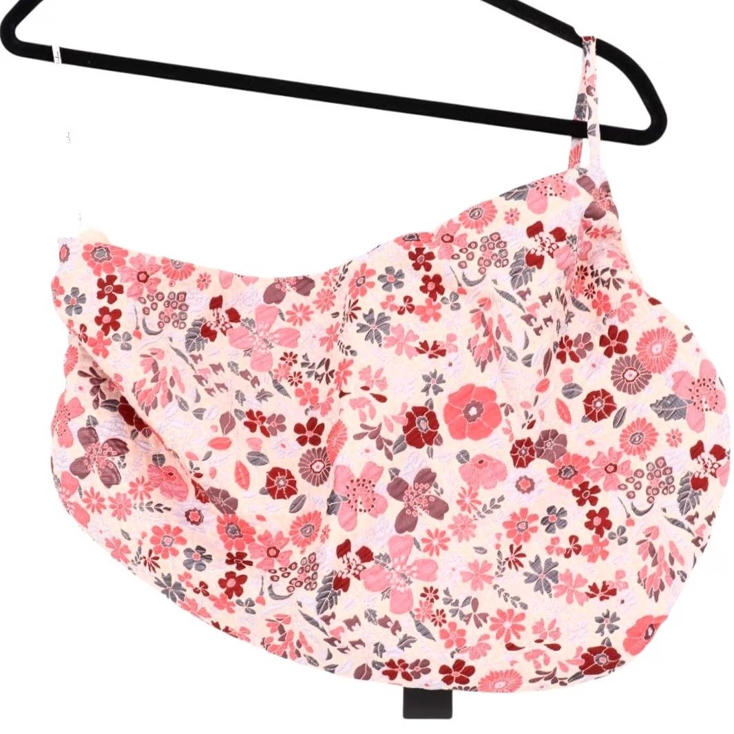 Lulus Lulus Bloom into Spring Blush Floral Jacquard One-Shoulder Crop Top XL Pink NWT Size XL / US 12-14 / IT 48-50 - 2 Thumbnail