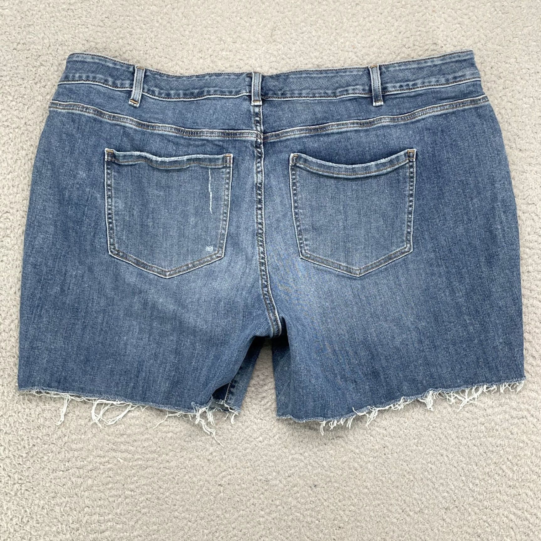 Vintage Lane Bryant Women's Jean Shorts 24 Raw Cut Y2K 90's American Preppy Summer Rodeo Size 42" / US 20 - 7 Thumbnail