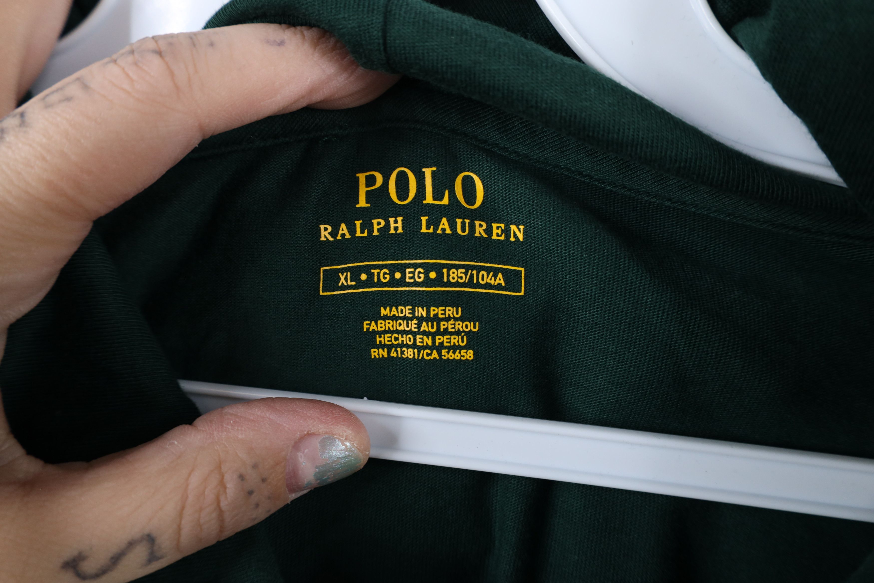Ralph Lauren × Vintage New Ralph Lauren Long Sleeve Hoodie Hooded T-Shirt Green Size US XL / EU 56 / 4 - 7 Thumbnail