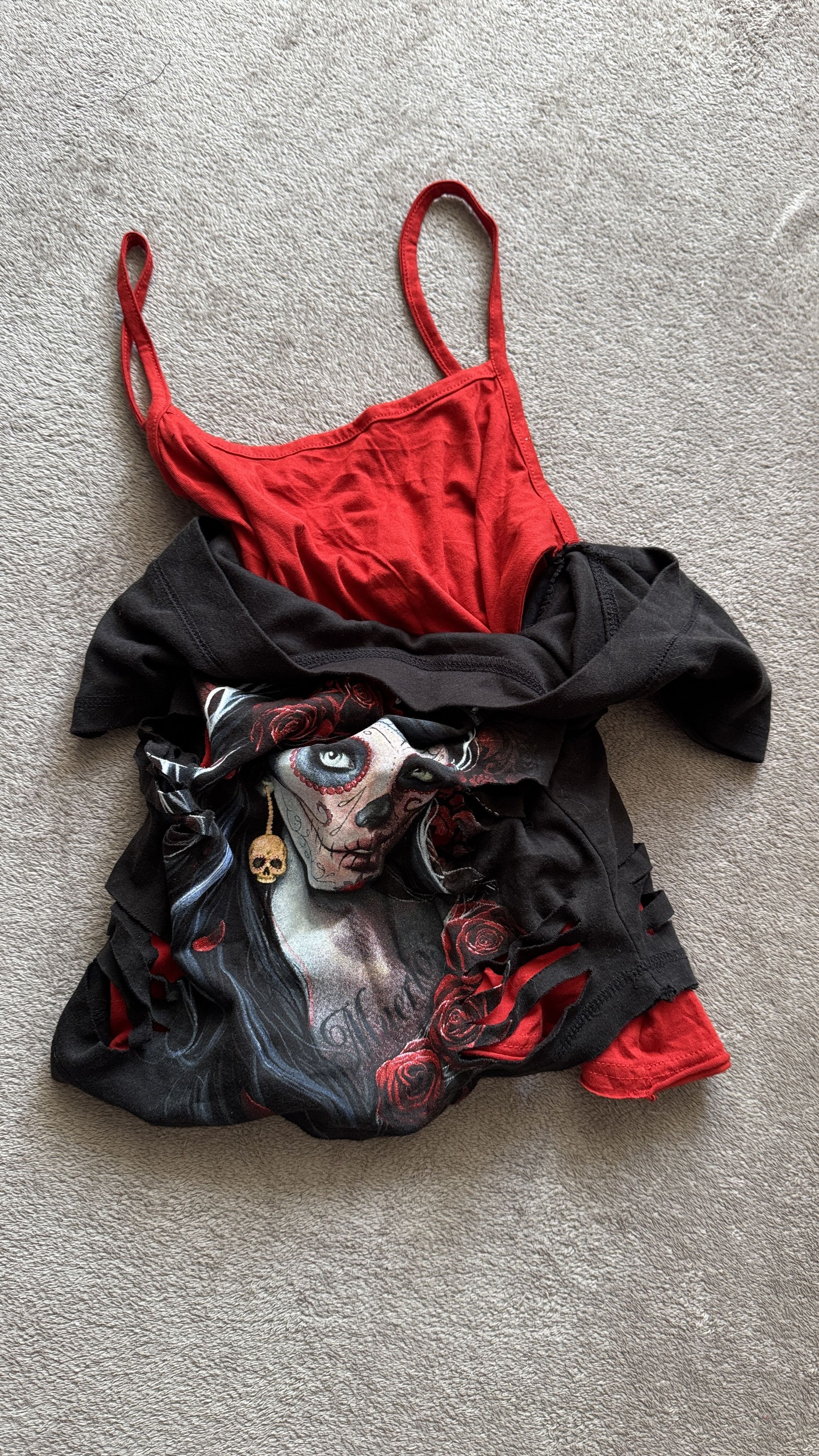 If Six Was Nine × Le Grande Bleu (L.G.B.) Spiral Shugar Skull Y2K vintage faded ripped Top if6was9 LGB Size S / US 4 / IT 40 - 3 Thumbnail
