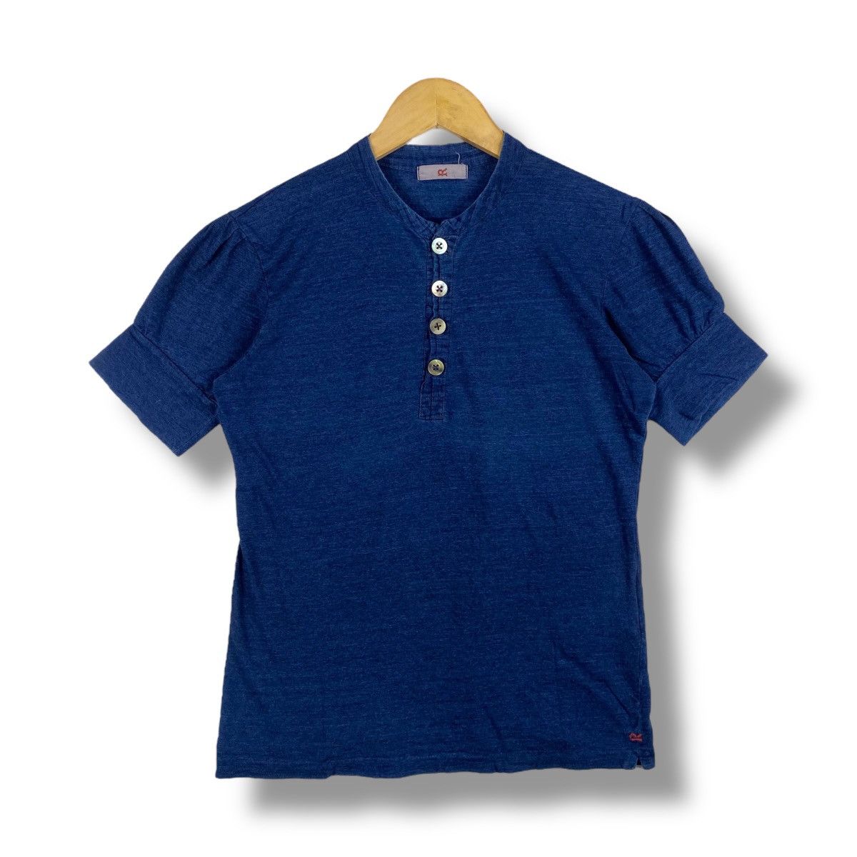 45rpm × Indigo 45RPM Natural Indigo Dyed Button Tee Shirt Size 2 Size S / US 4 / IT 40 - 1 Thumbnail
