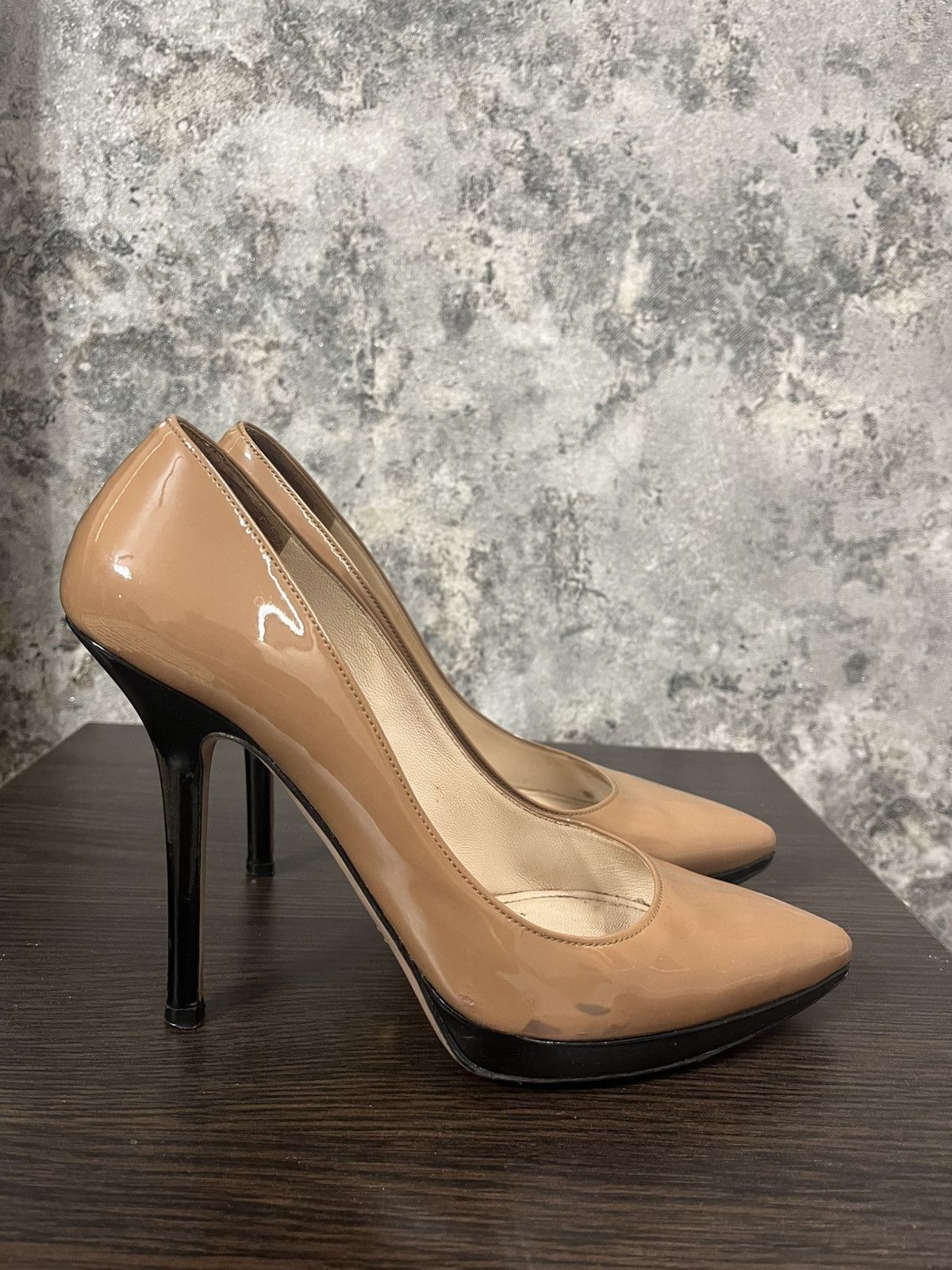 Prada Prada Patent Leather Pumps Pointed Toe Black Platform Heels Size US 9.5 / IT 39.5 - 4 Thumbnail