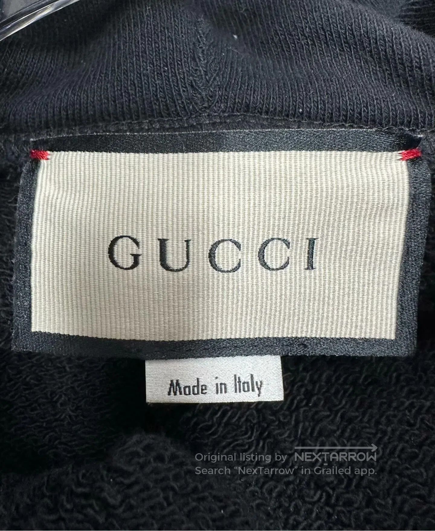 Gucci Guicci Black Letter Print Logo Hooded Sweatshirt| Size US M / EU 48-50 / 2 - 3 Thumbnail