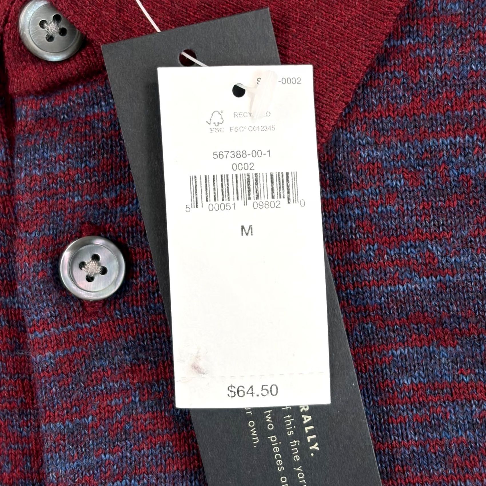 Banana Republic Banana Republic Marl Sweater Polo Shirt Men Medium Multi Supima Cotton SS NWT Size US M / EU 48-50 / 2 - 4 Thumbnail