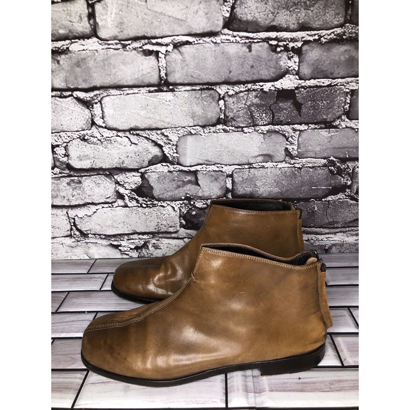 Other AGL Brown Leather Casual Back Zip Booties Ankle Boots Shoes Size US 6 / IT 36 - 6 Thumbnail