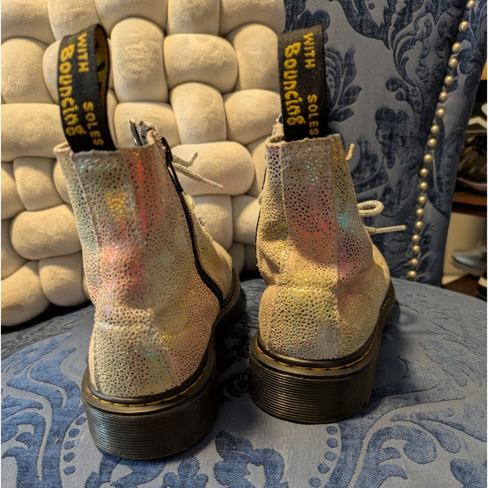 Dr. Martens Dr Martens Rainbow Holographic Lace Up Boots Size 5/EU 36 Size US 5 / IT 35 - 2 Thumbnail
