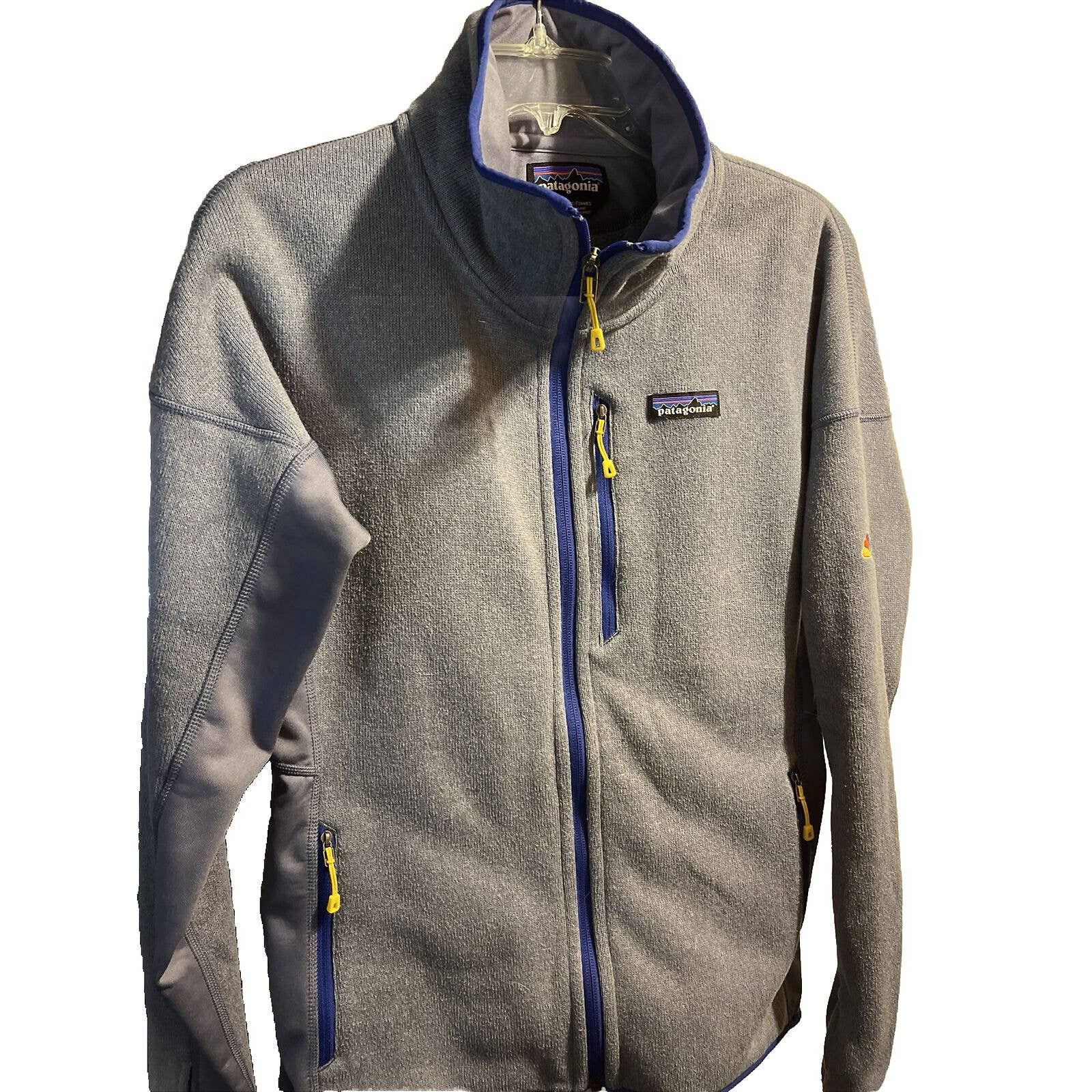 Patagonia Womens L Gray Zip Polyester Fleece NBC Logo Jacket