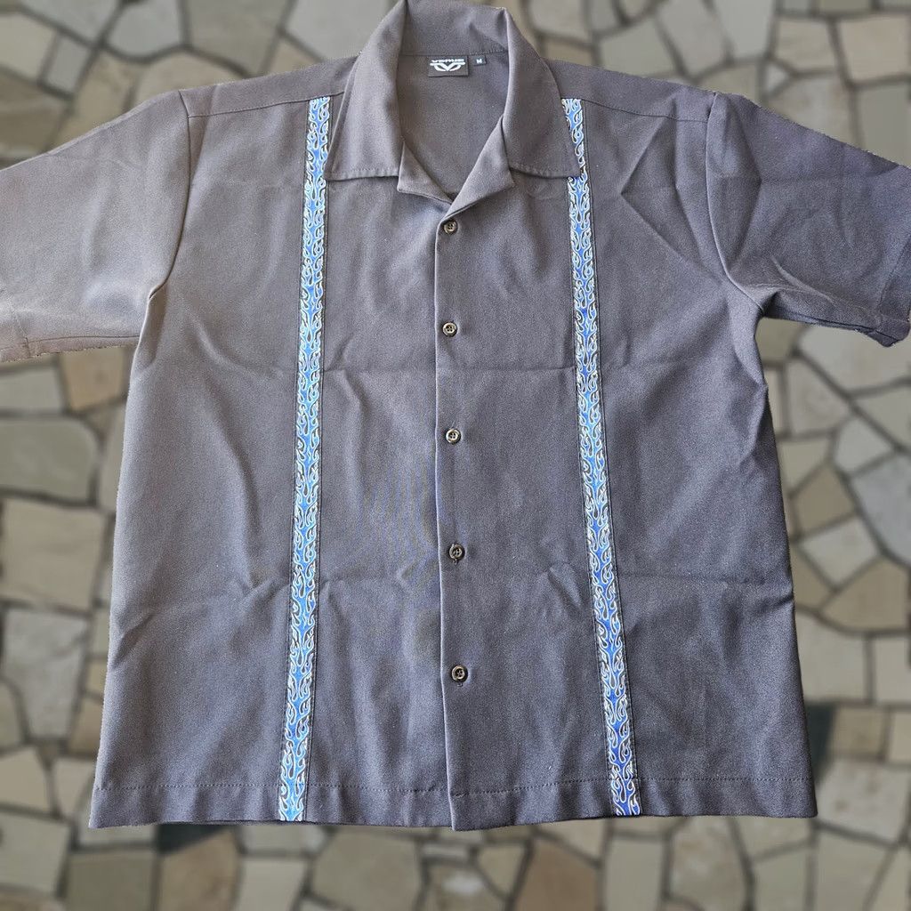 Avenue VINTAGE Venue Shirt Button-Up Short Sleeve Black Flame M Men Regular Spread Collar Size US M / EU 48-50 / 2 - 1 Thumbnail