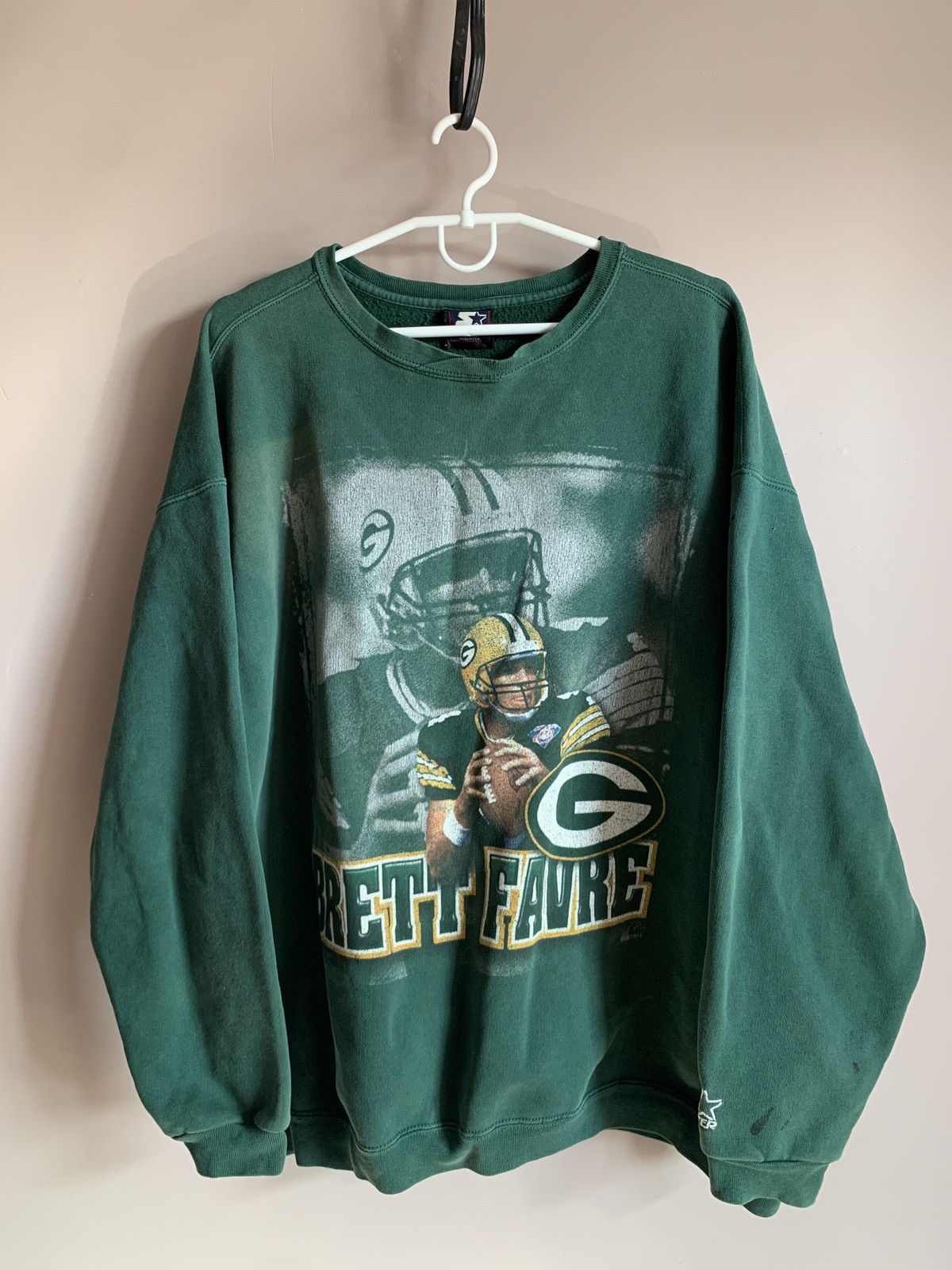 NFL × Starter × Vintage Green Bay Packers Brett Favre Sweatshirt Starter Vintage XL Size US XL / EU 56 / 4 - 1 Thumbnail