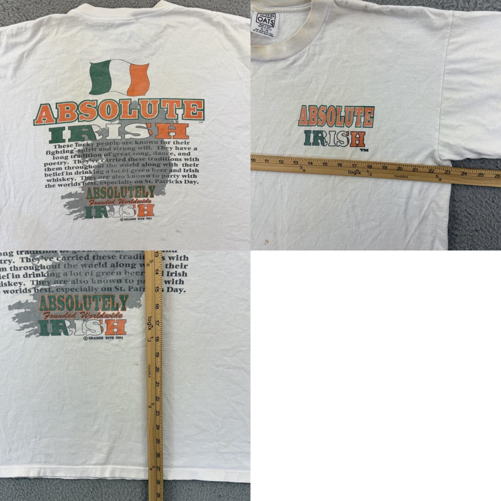 Vintage VINTAGE Wild Oats Shirt Mens XL White Short Sleeve 90s USA Graphic Print Angel Logo (USA, 90s) Size US XL / EU 56 / 4 - 8 Thumbnail