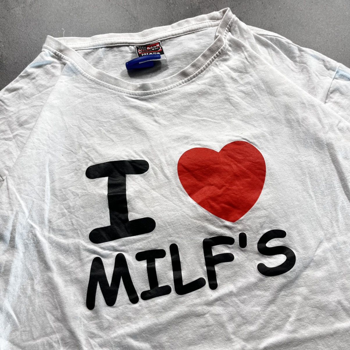I Love NY Vintage 2000s Y2K I Love Milfs NY Style Tshirt Tee Big Logo Size US L / EU 52-54 / 3 - 6 Thumbnail