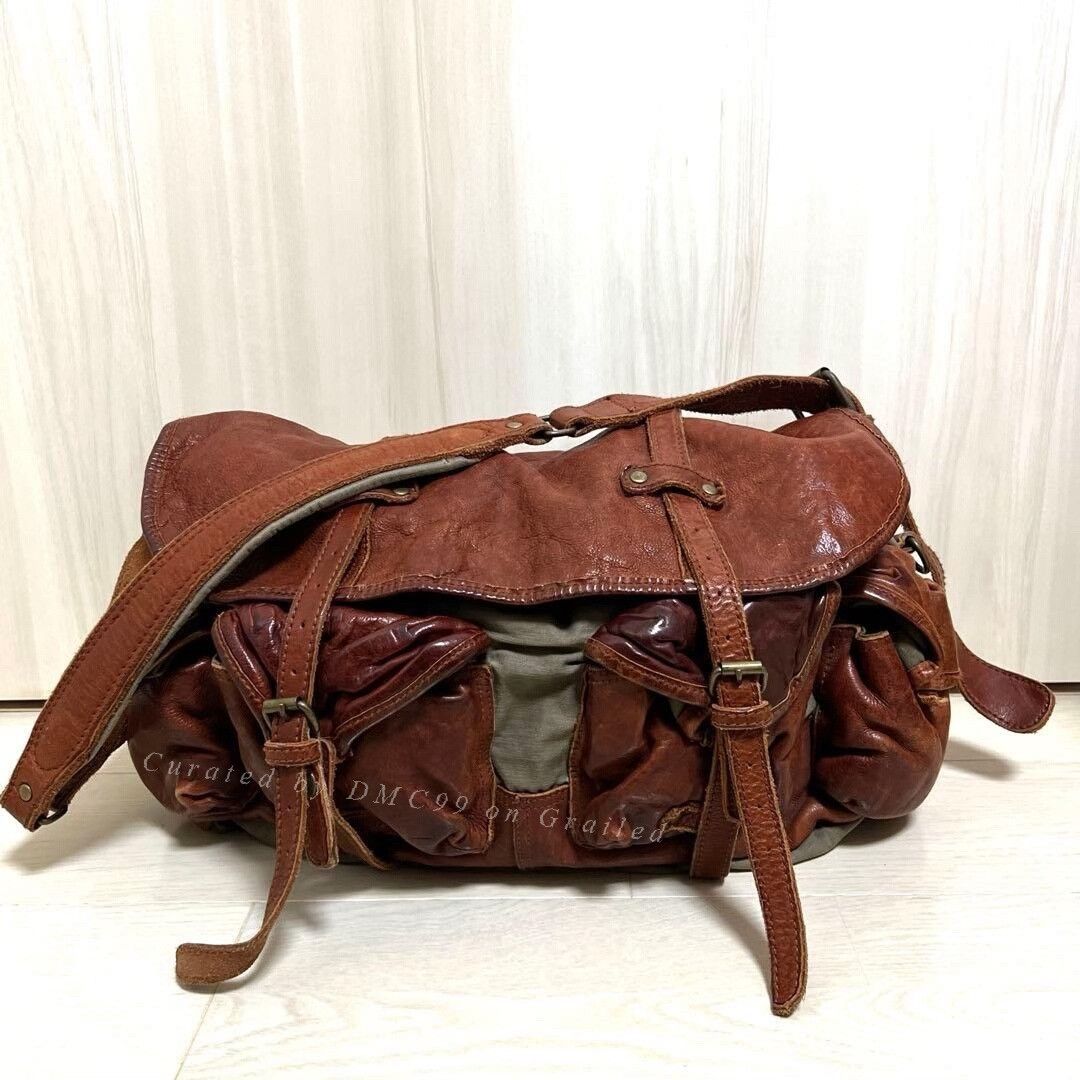 Vintage TOUGH JEANSMITH Vintage Waxed Leather Crossbody Bag Size ONE SIZE - 1 Thumbnail